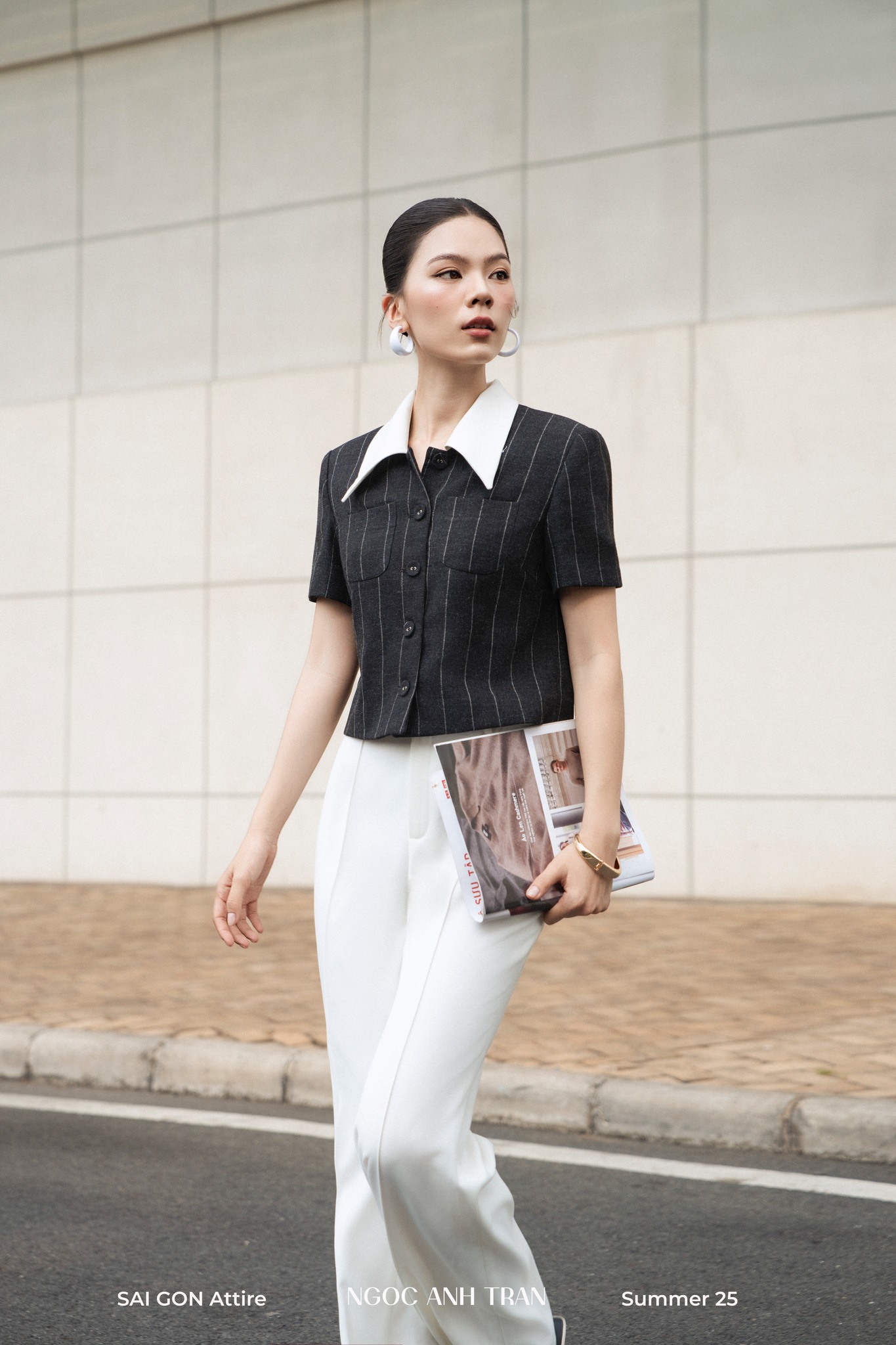 A178 - Áo lửng kẻ đen phối cổ trắng_thumbnail_2