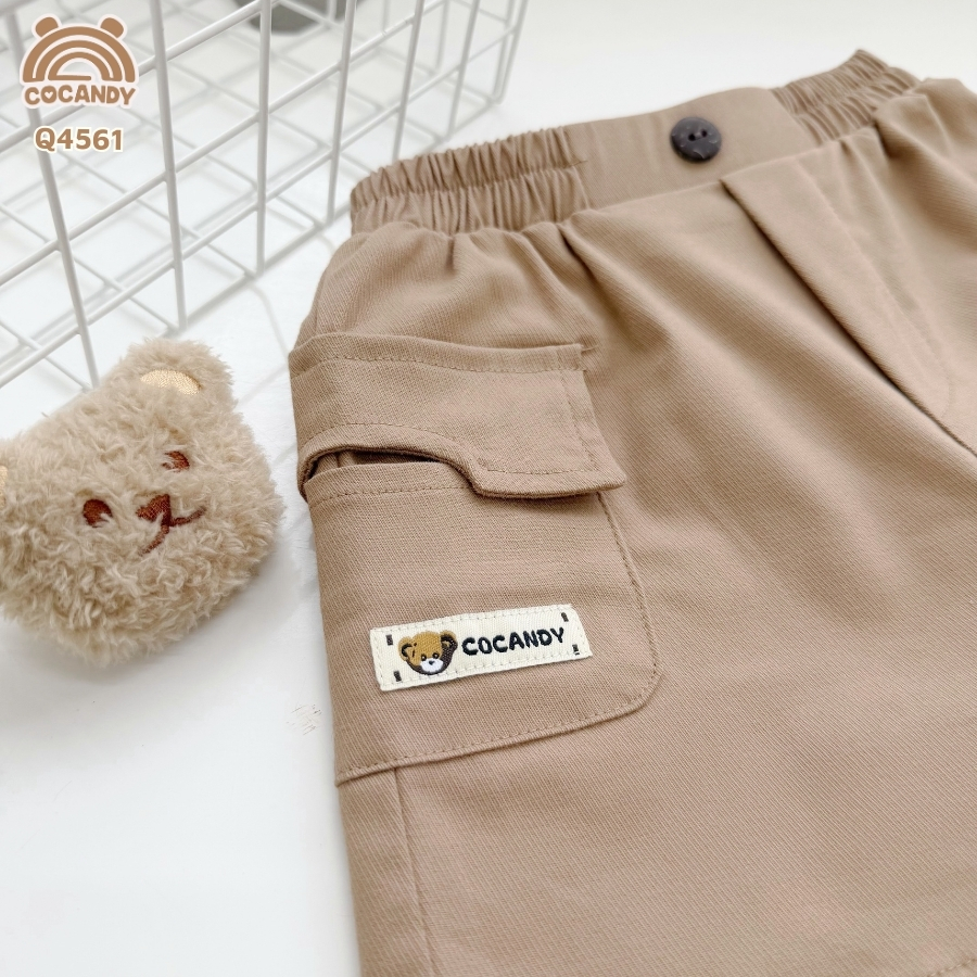 Quần cộc kaki NÂU túi ốp 2 bên phối logo_thumbnail_5