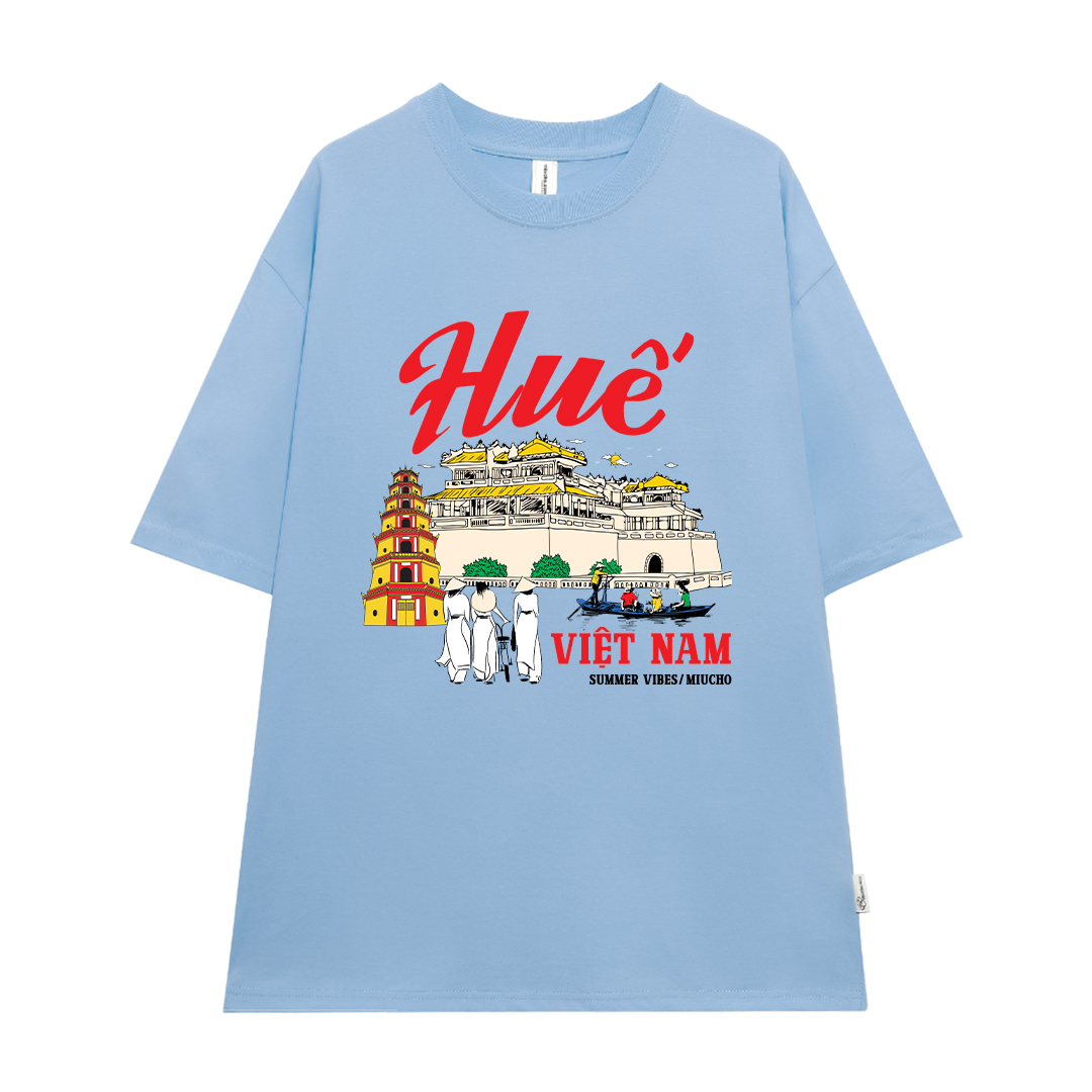 Áo thun du lịch Huế ATD1265 Miucho vải cotton thoáng mát in mix_thumbnail_13