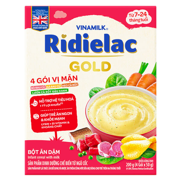 BỘT ĂN DẶM RIDIELAC vị mặn 200g 7-24T