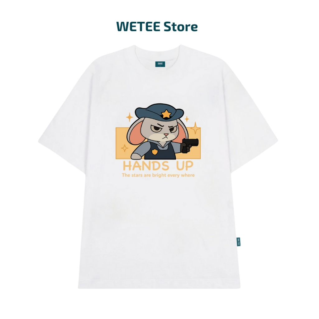 Áo thun oversized nam nữ Couple Thỏ và Cáo Zootopia Hands Up Yes Baby - Local brand WE TEE T047_thumbnail_1