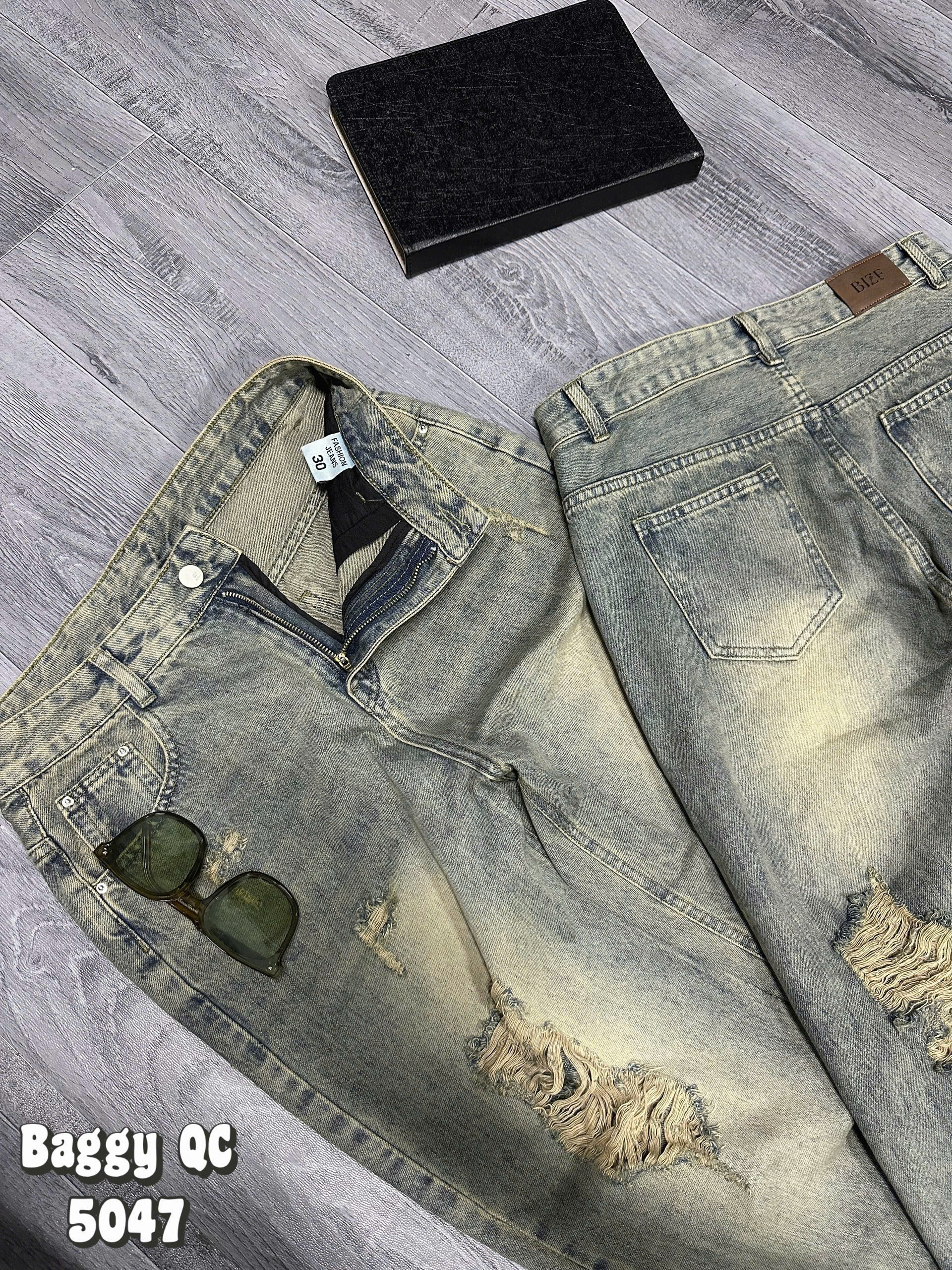 BIGSIZE - Quần baggy rách 2 mặt T-QJ5047_thumbnail_4