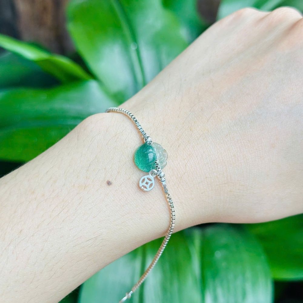 PT141 - Lắc tay bạc túi tài lộc kim tiền đá phong thủy may mắn_thumbnail_5