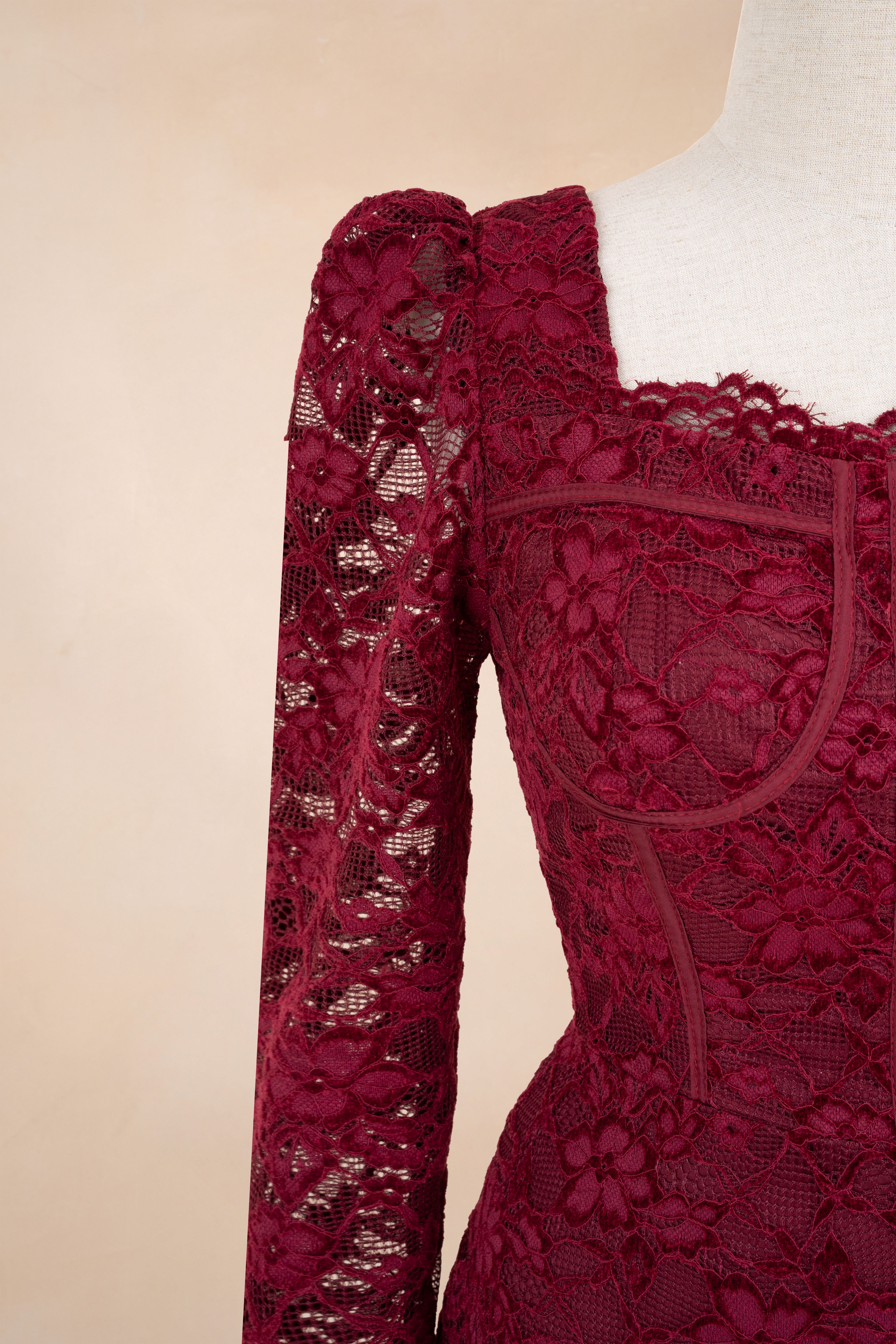 Đầm Suông Hoa Cổ Vuông Tay Dài_thumbnail_7