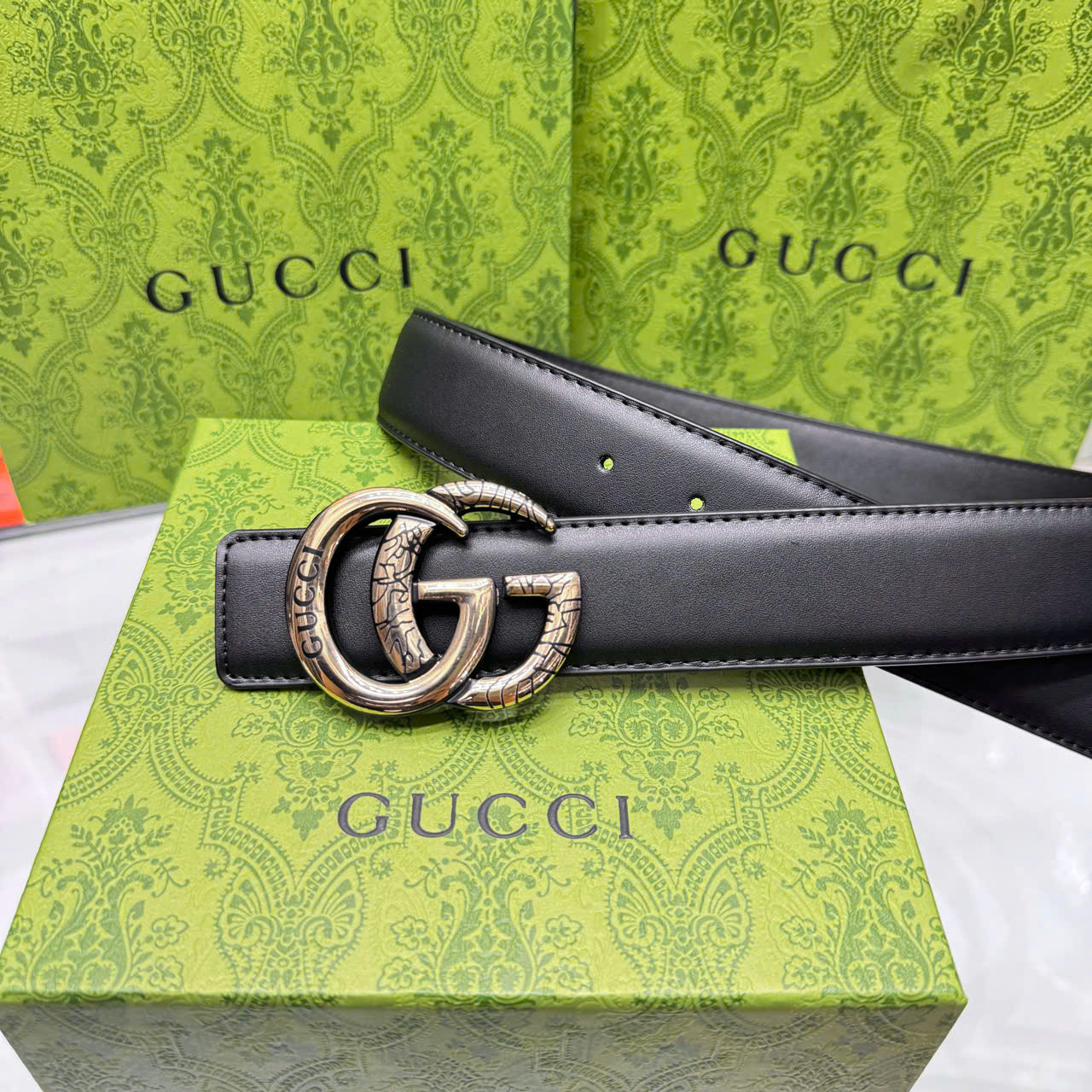 Thắt lưng Gucci GG Snake Buckle Leather Belt_thumbnail_3