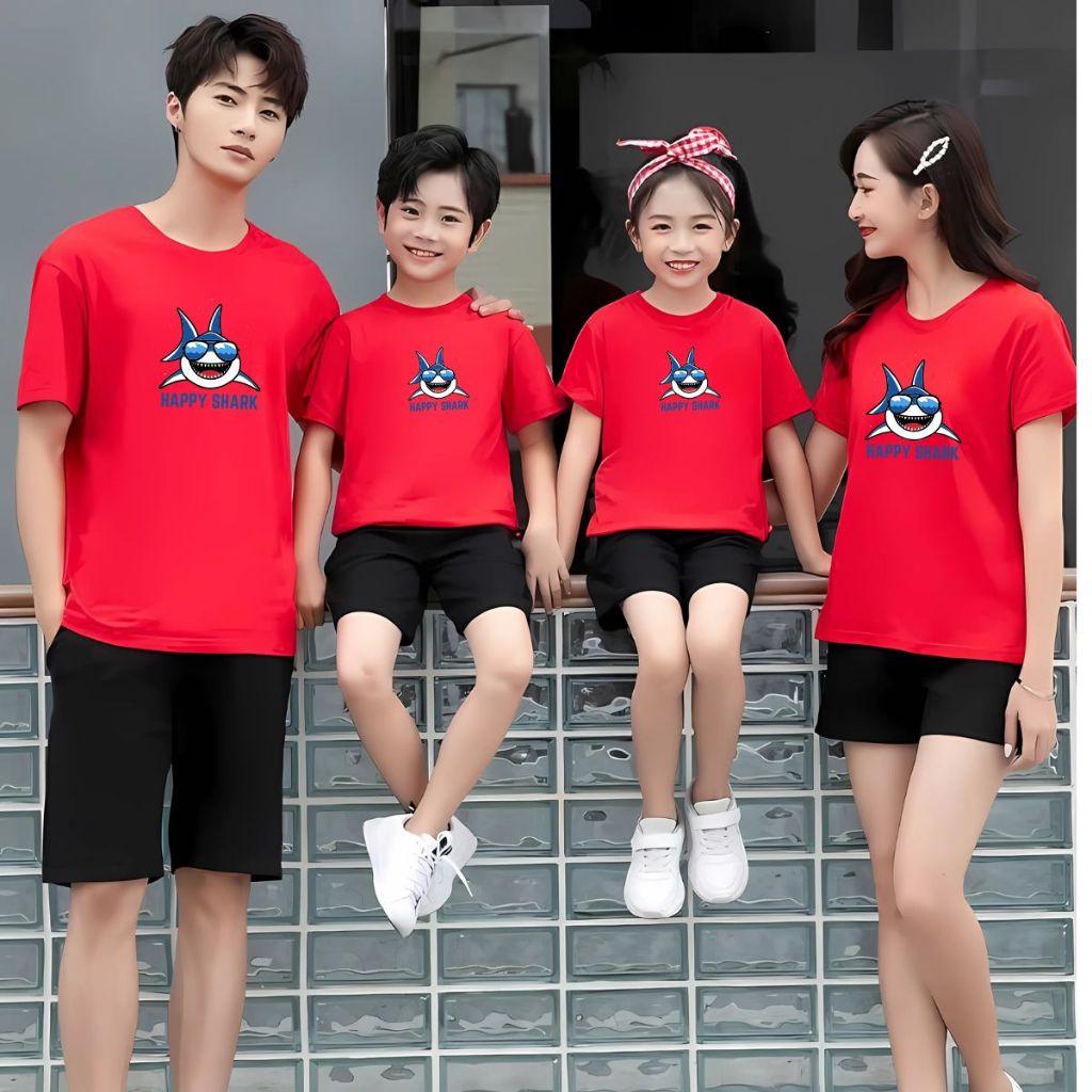Áo phông gia đình in hình Shark - Áo thun đồng phục gia đình 3-4-5 người - Loza GĐ3043_thumbnail_1