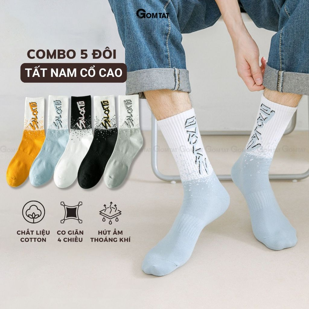 Set 5 đôi tất nam cổ cao ZH-150