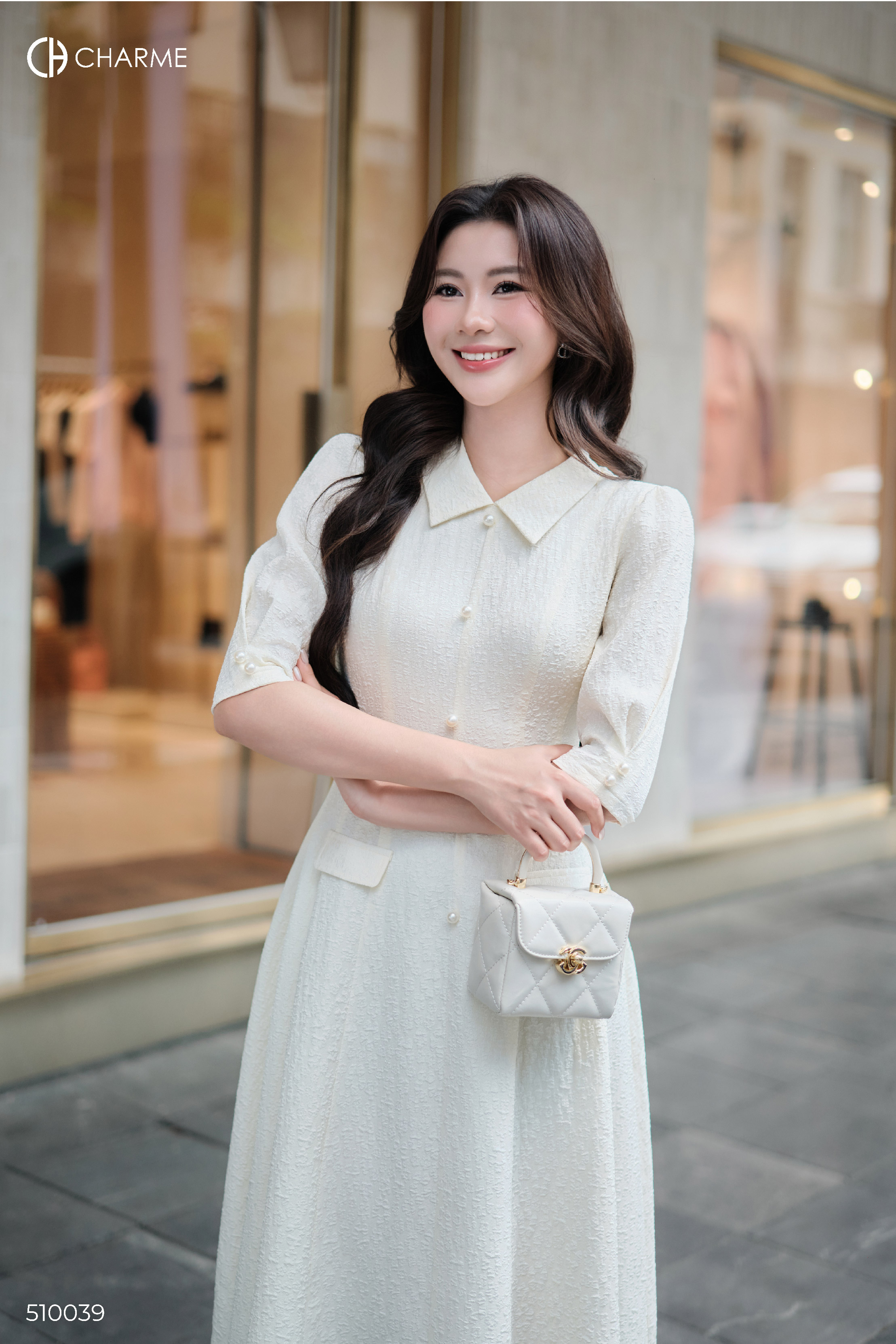 Váy tay lỡ phối 2 nắp túi trước