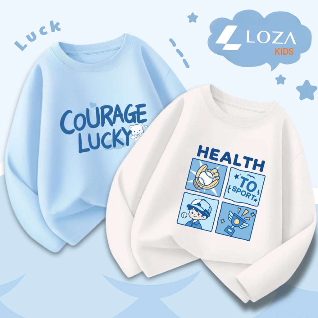 Áo thun dài tay bé trai in hình nhiều mẫu - Loza Kids G0428