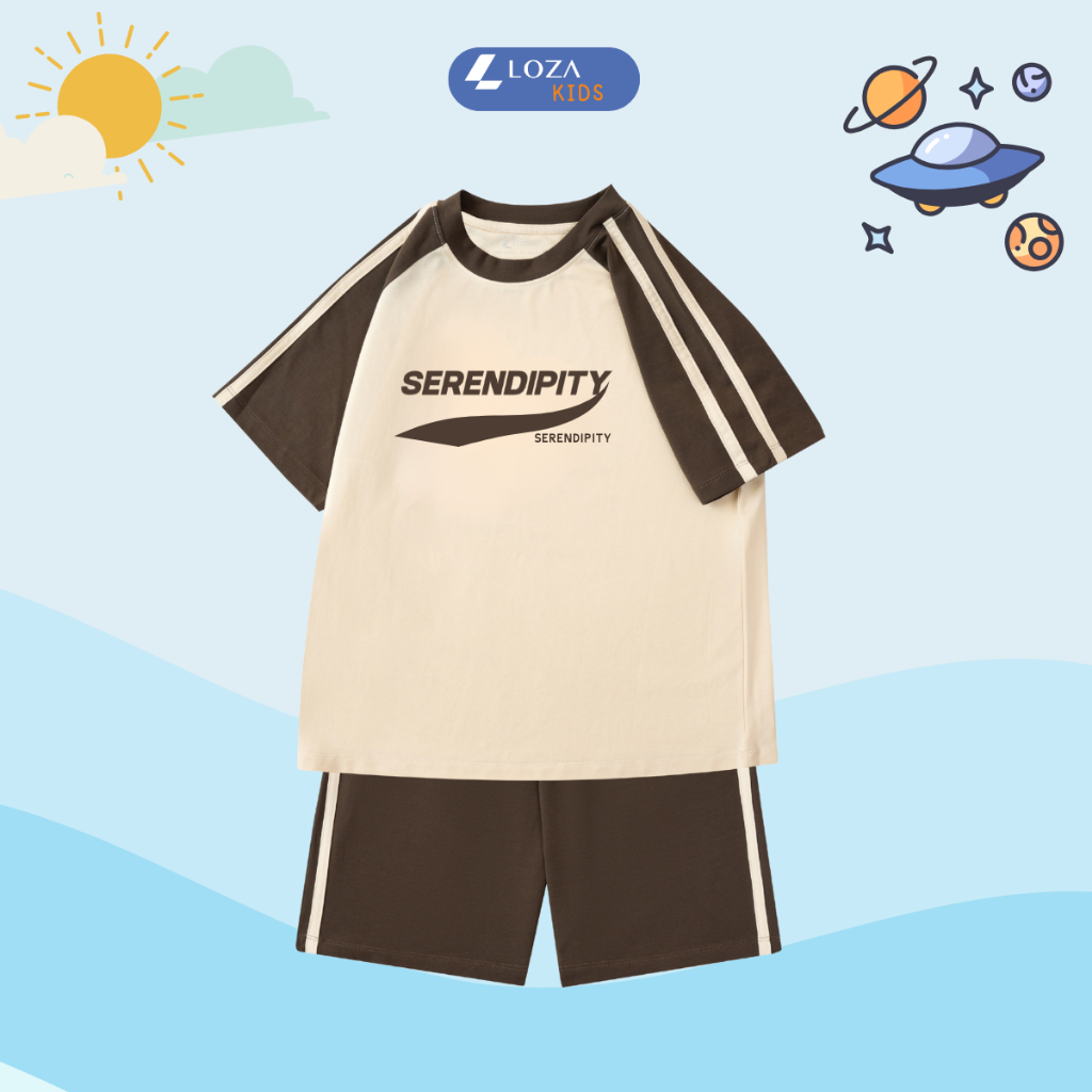 Đồ bộ bé trai phối viền in chữ 'SAINTSOPHIA 1997' - Loza BF372_thumbnail_2