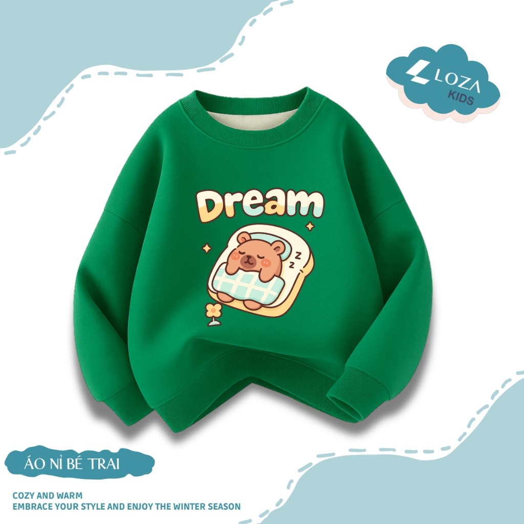 Áo sweater bé trai in hình Capybara nhiều hình đáng yêu - Loza Kids IN006_thumbnail_2
