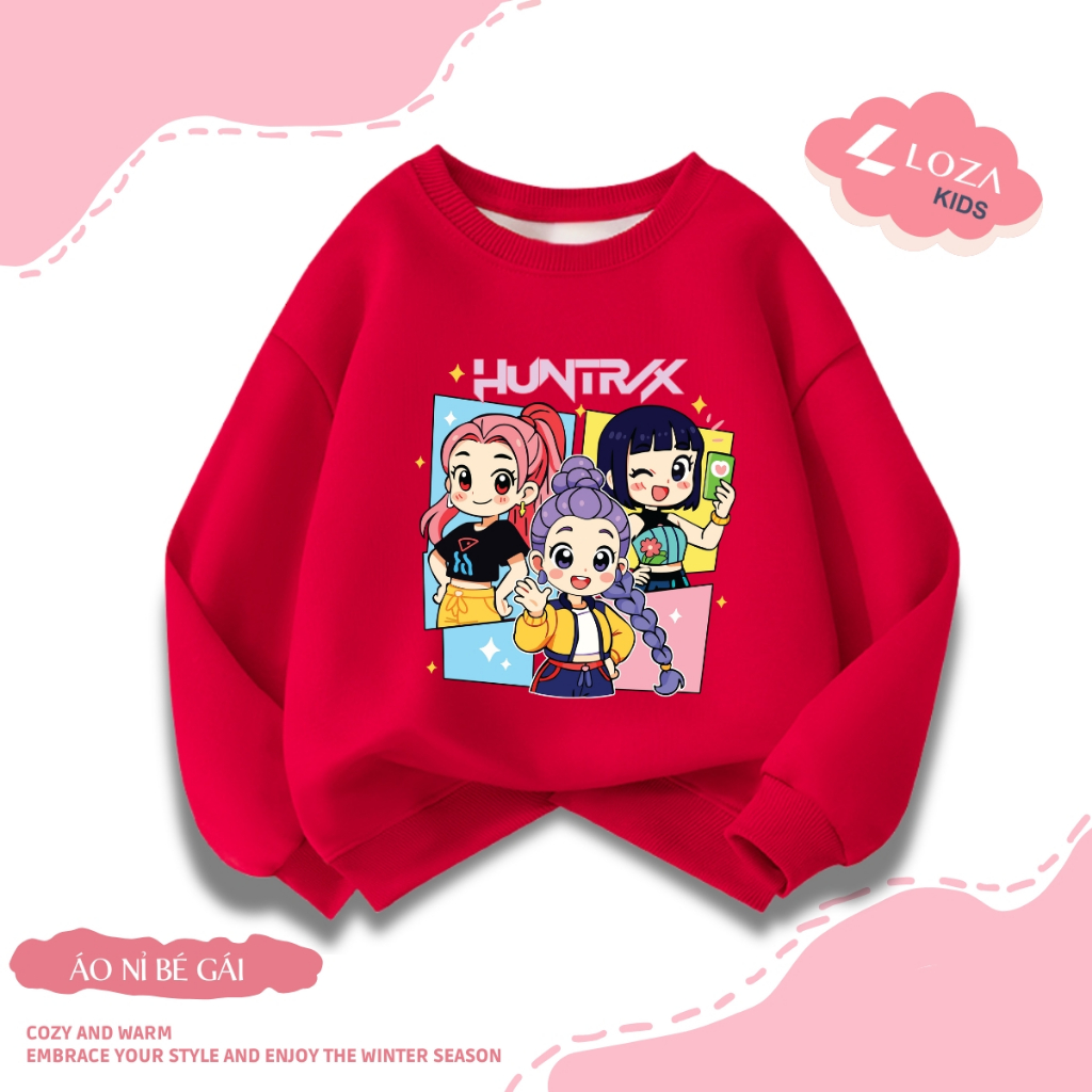 Áo nỉ sweater bé gái in hình Huntrix - Loza Kids IN020_thumbnail_1