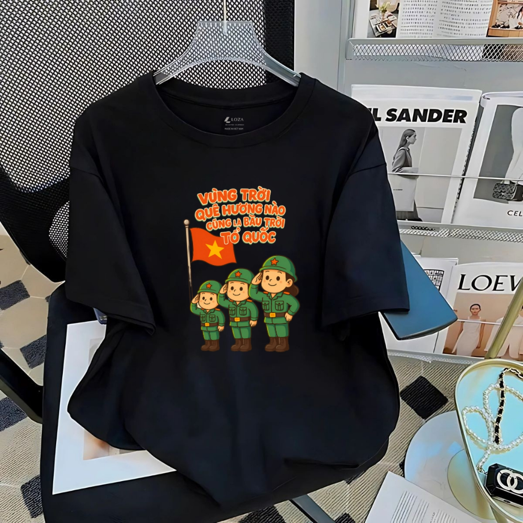 Áo phông Vùng trời quê hương nào cũng là bầu trời tổ quốc chất liệu thun cotton co giãn 4 chiề - LOZA G0410_thumbnail_4