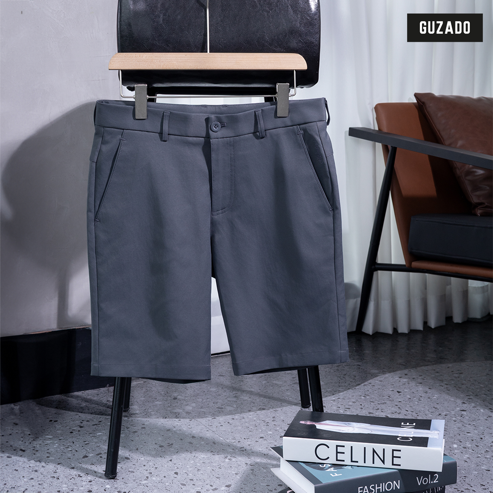 Quần Short Nam GUZADO Vải KaKi Cao Cấp Dày Dặn, Sang Trọng MSR2515_thumbnail_4