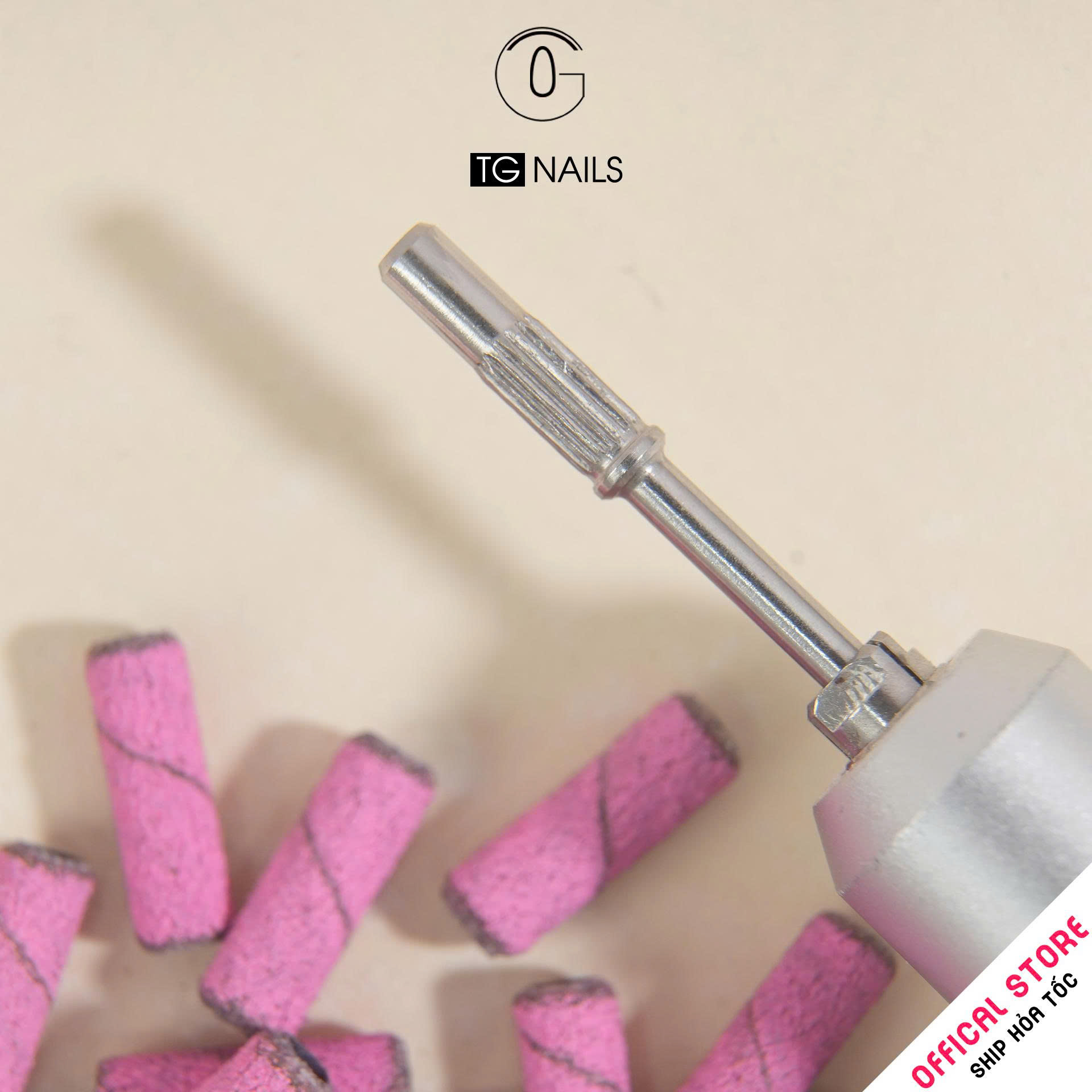 Bộ phận máy mài móng tay: Trục đầu mài, kt(4.4*1.2)cm(+-10%), nhãn hiệu TG.