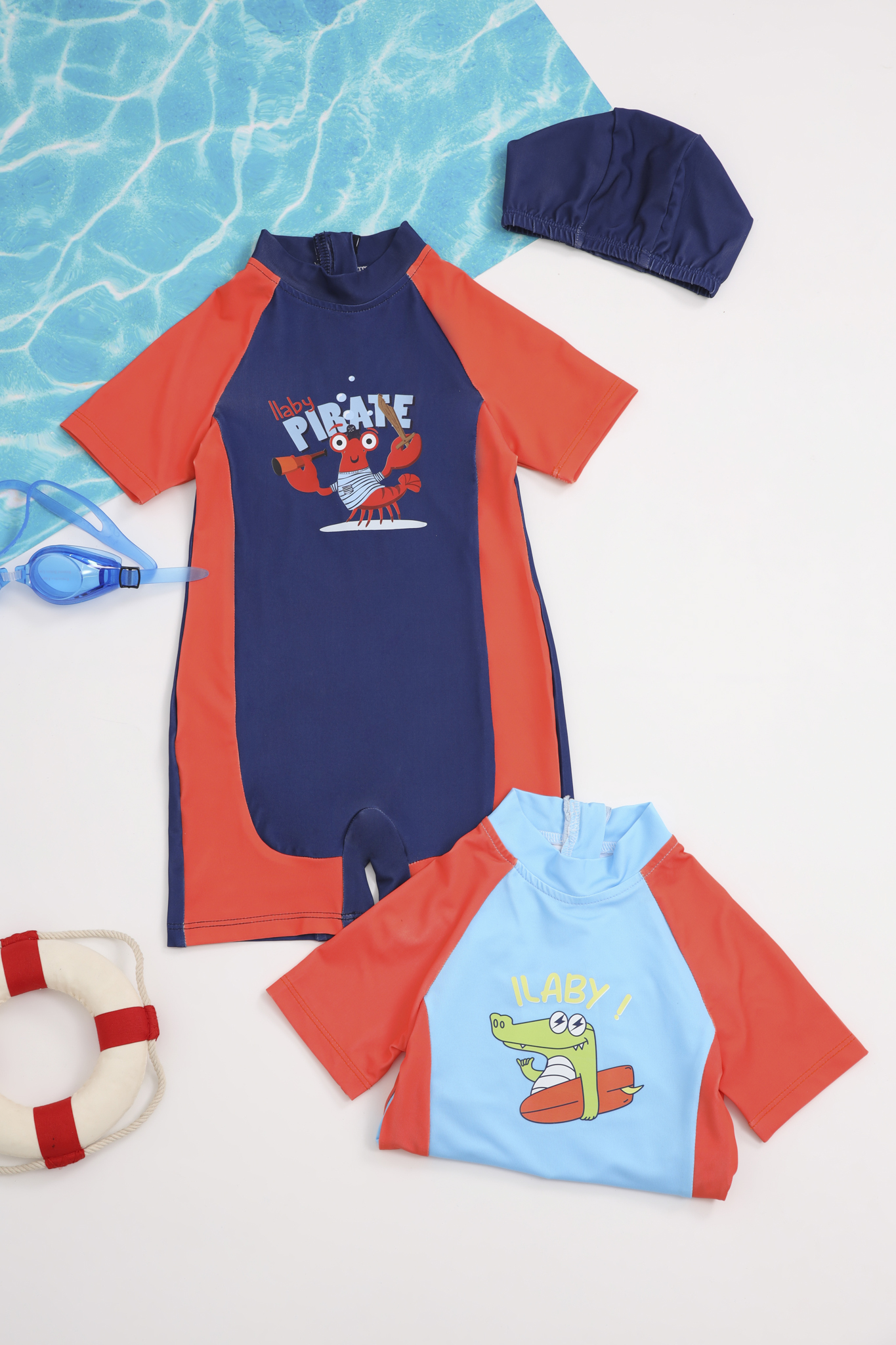 Bộ bơi cộc tay liền đùi phối màu in hình_thumbnail_1