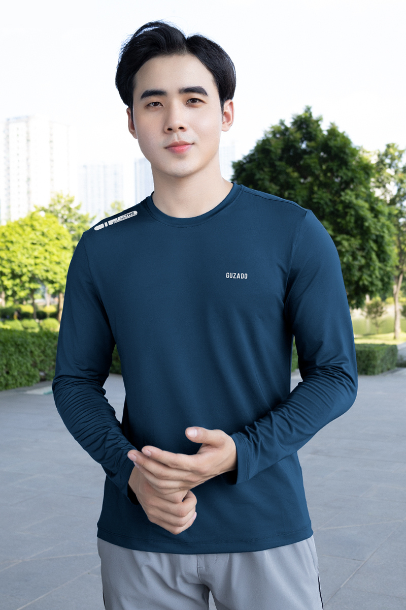 Áo Thun Nam Dài Tay Vải Thun Co Giãn 4 Chiều Cao Cấp GDT01_thumbnail_5