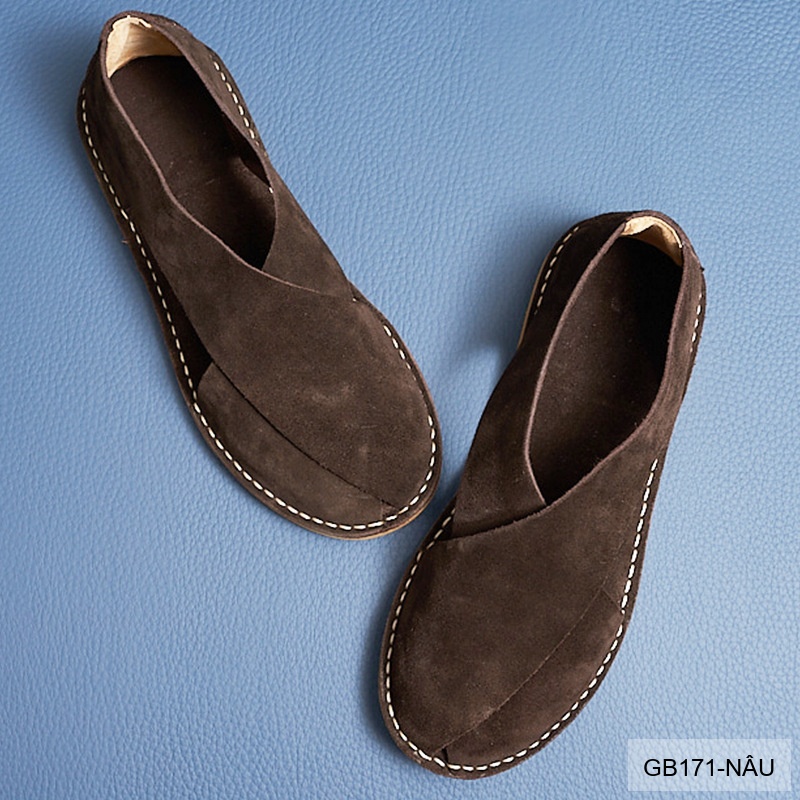 GB171 - Giày Lười Nam Da Lộn Bò Thiết Kế Bít Mũi, Thoáng Khí Chống Trượt, Phong Cách Thường Ngày_thumbnail_2