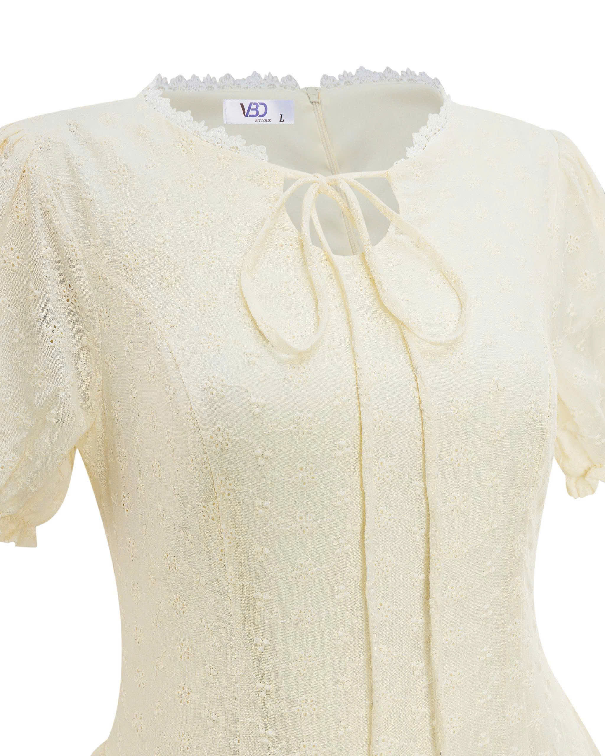 BIGSIZE - Đầm xô thêu hoa tay ngắn cho nàng béo V-DA182_thumbnail_3