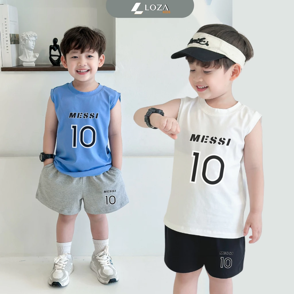 Bộ ba lỗ  bé trai số 10 Messi - Loza Kids BL377
