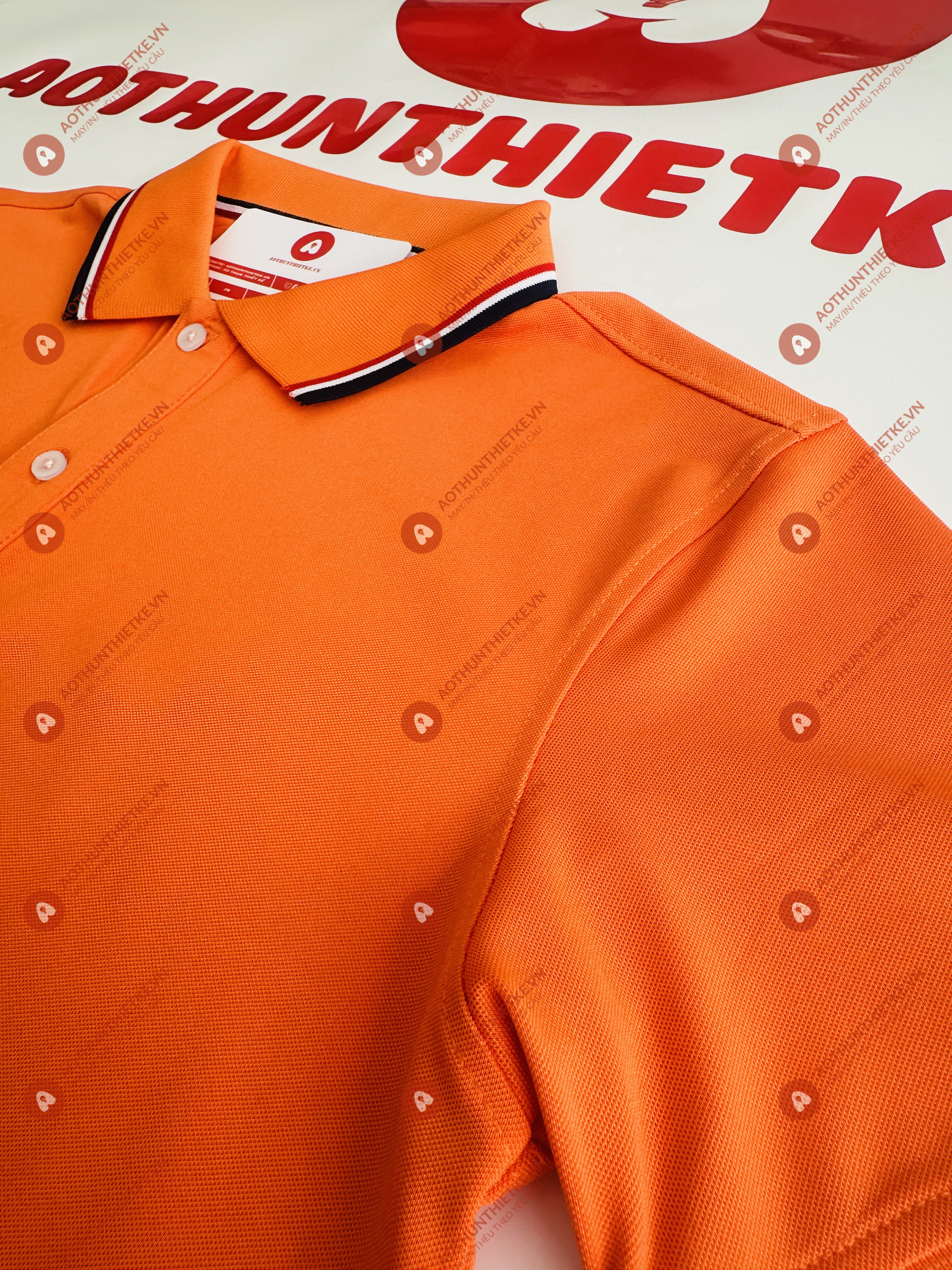 Áo Đồng Phục Polo 3 Sọc Cam_thumbnail_1