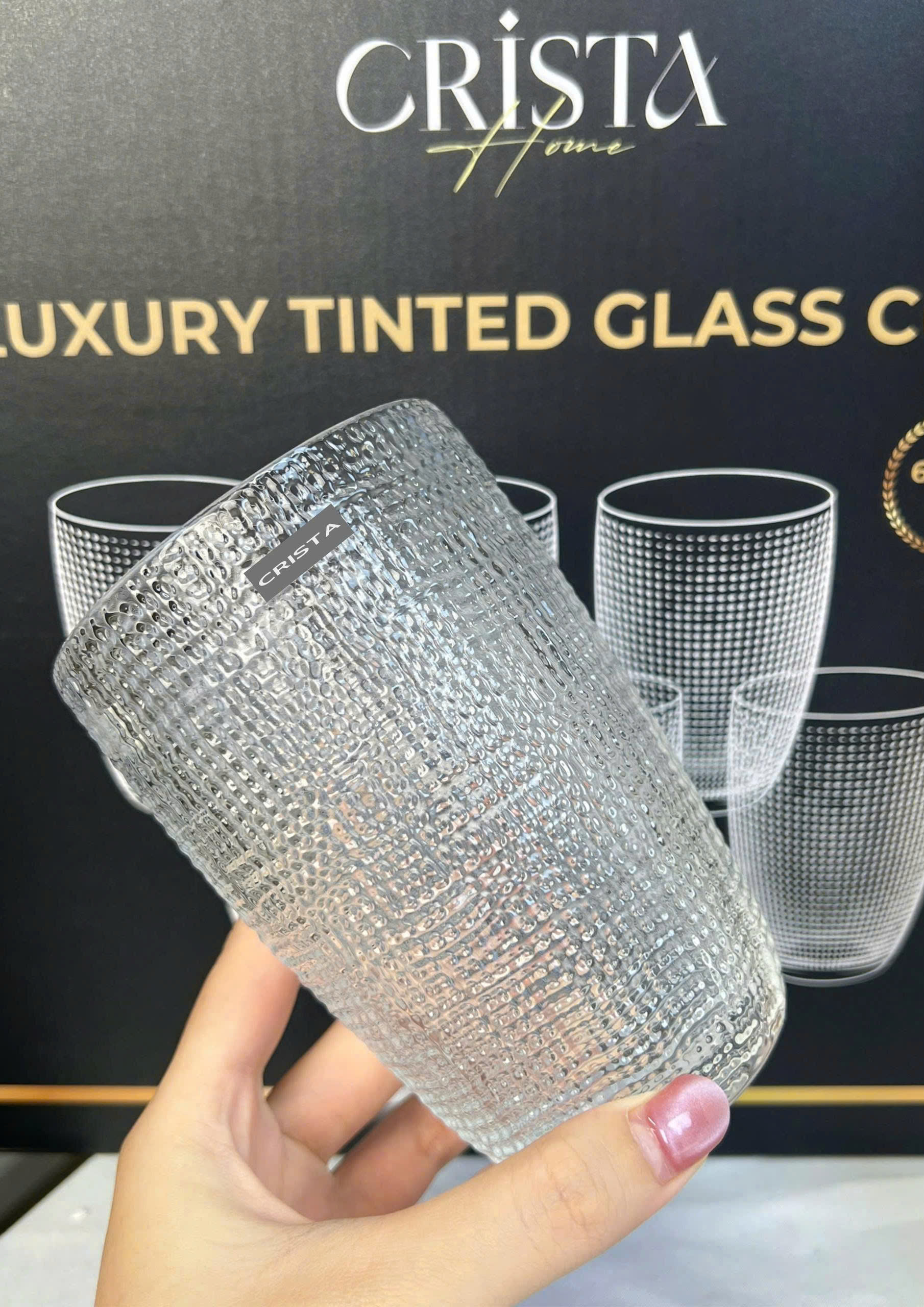 Bộ 6 cốc thủy tinh CRISTA HOME  vân lưới dập nổi 420 ml_thumbnail_56