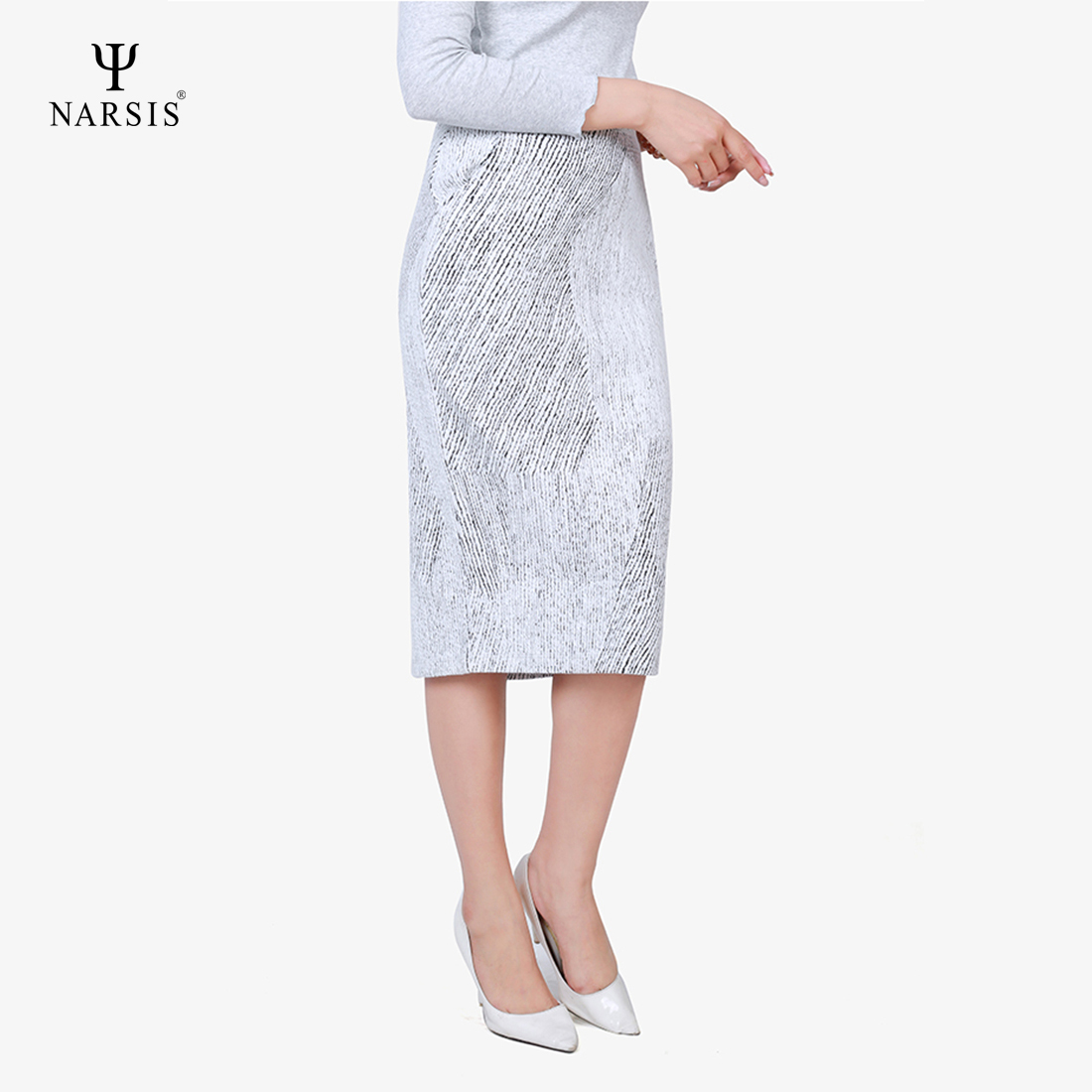 VÁY NỮ B8018 NARSIS VẢI LEN COTTON ẤM ÁP, THOÁNG MÁT, GIỮ ẤM TỐT, MỀM MẠI, GIỮ ẤM TỐT, MỀM MẠI_thumbnail_1