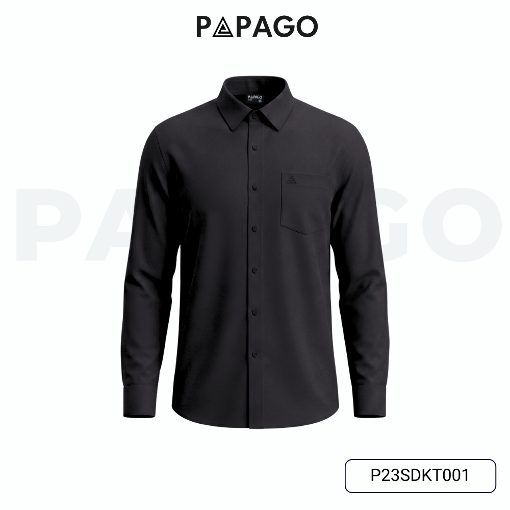 Áo sơ mi nam trung niên PAPAGO tay dài vải kate màu trơn - P23SDKT001_thumbnail_13