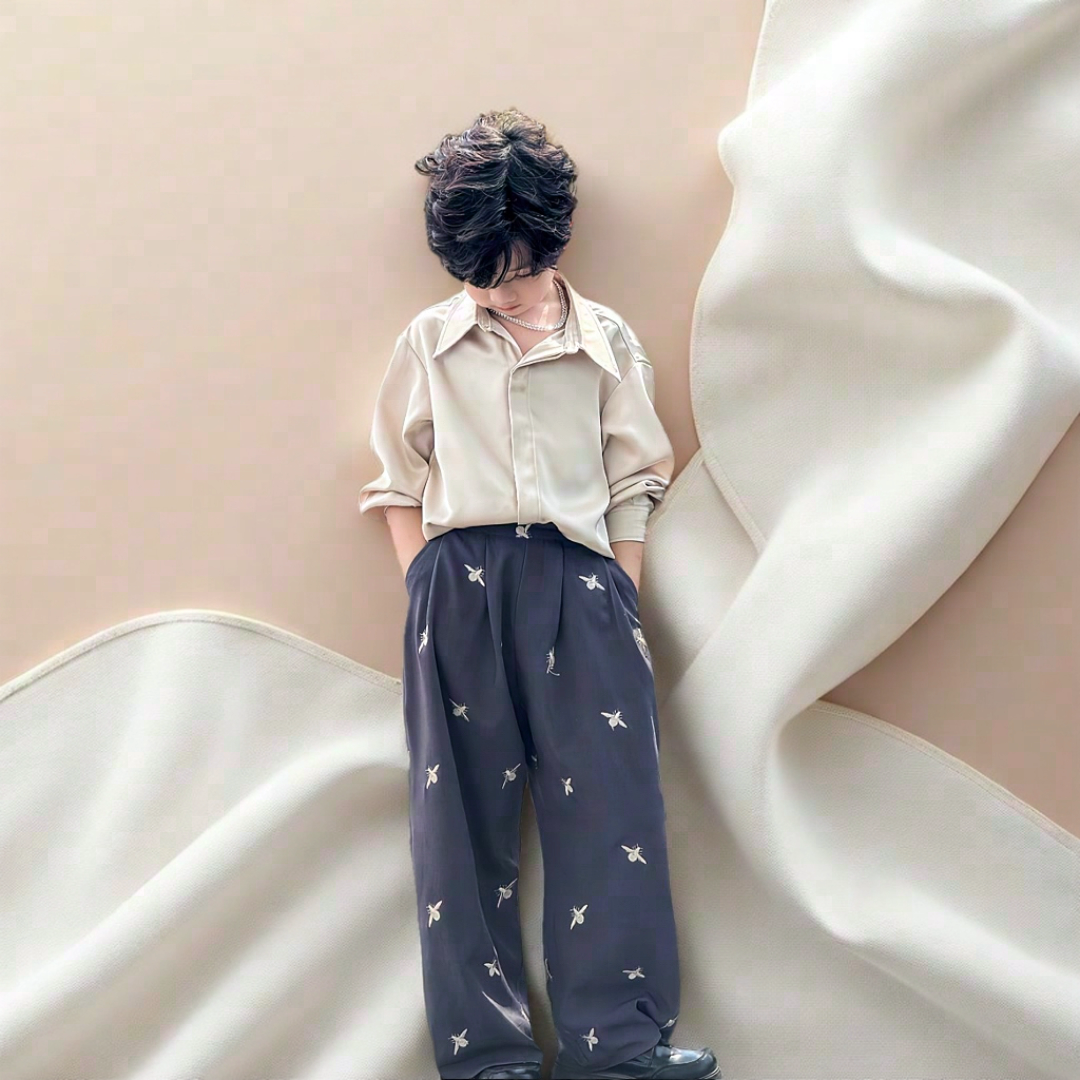 Bộ Vest Ong Thêu Form rộng Cho Bé Trai, Bé Gái Cá Tính ._thumbnail_10