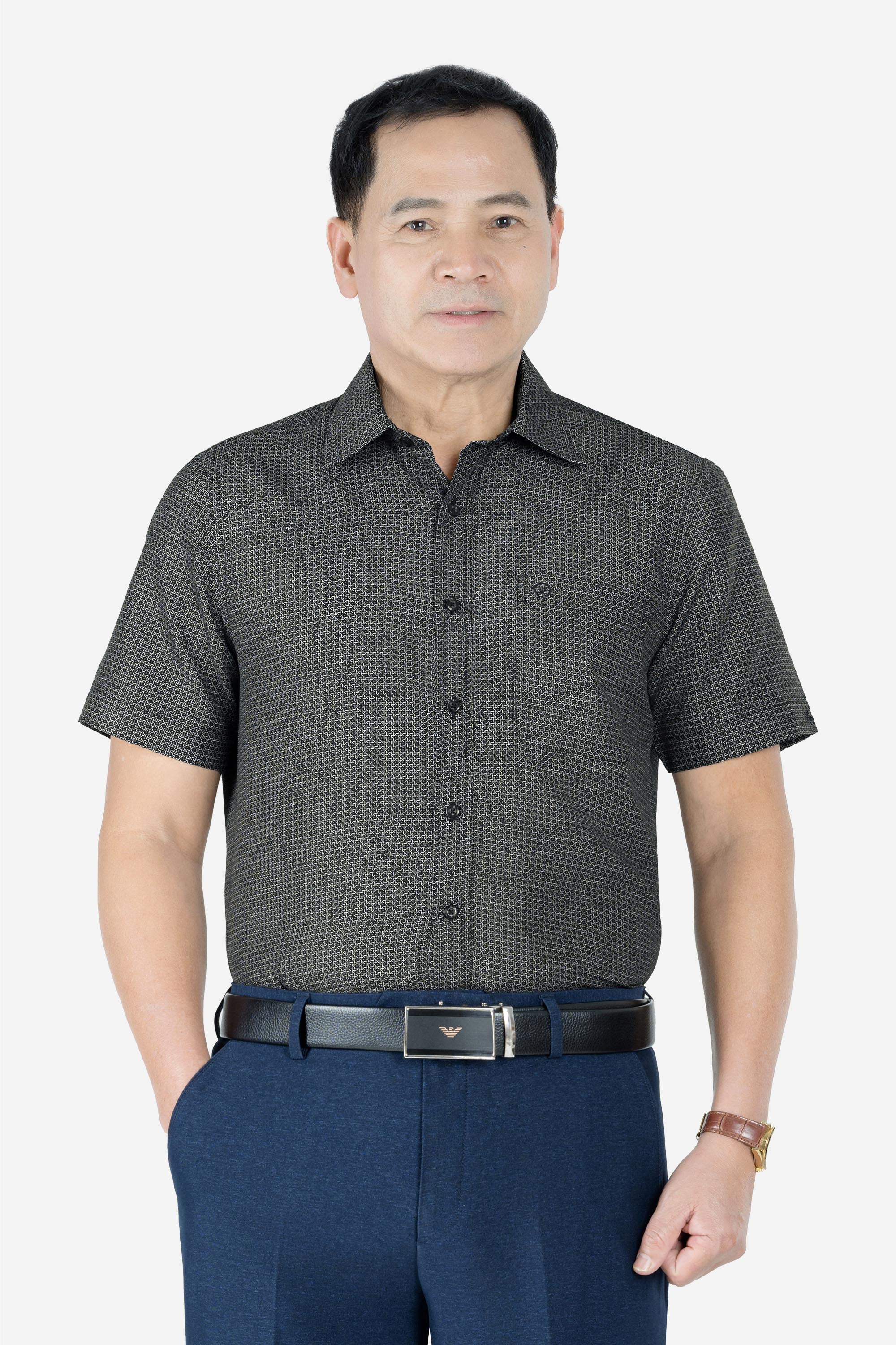 Sơ Mi Họa Tiết Nam Trung Niên ANCHI Chất Liệu Cotton Phom Suông Vạt Ngang Màu Cổ Vịt_thumbnail_17