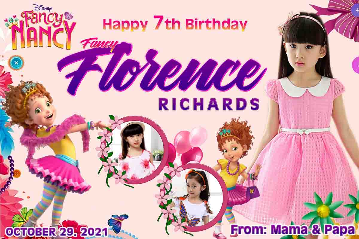 Fancy Nancy Theme Birthday Tarp