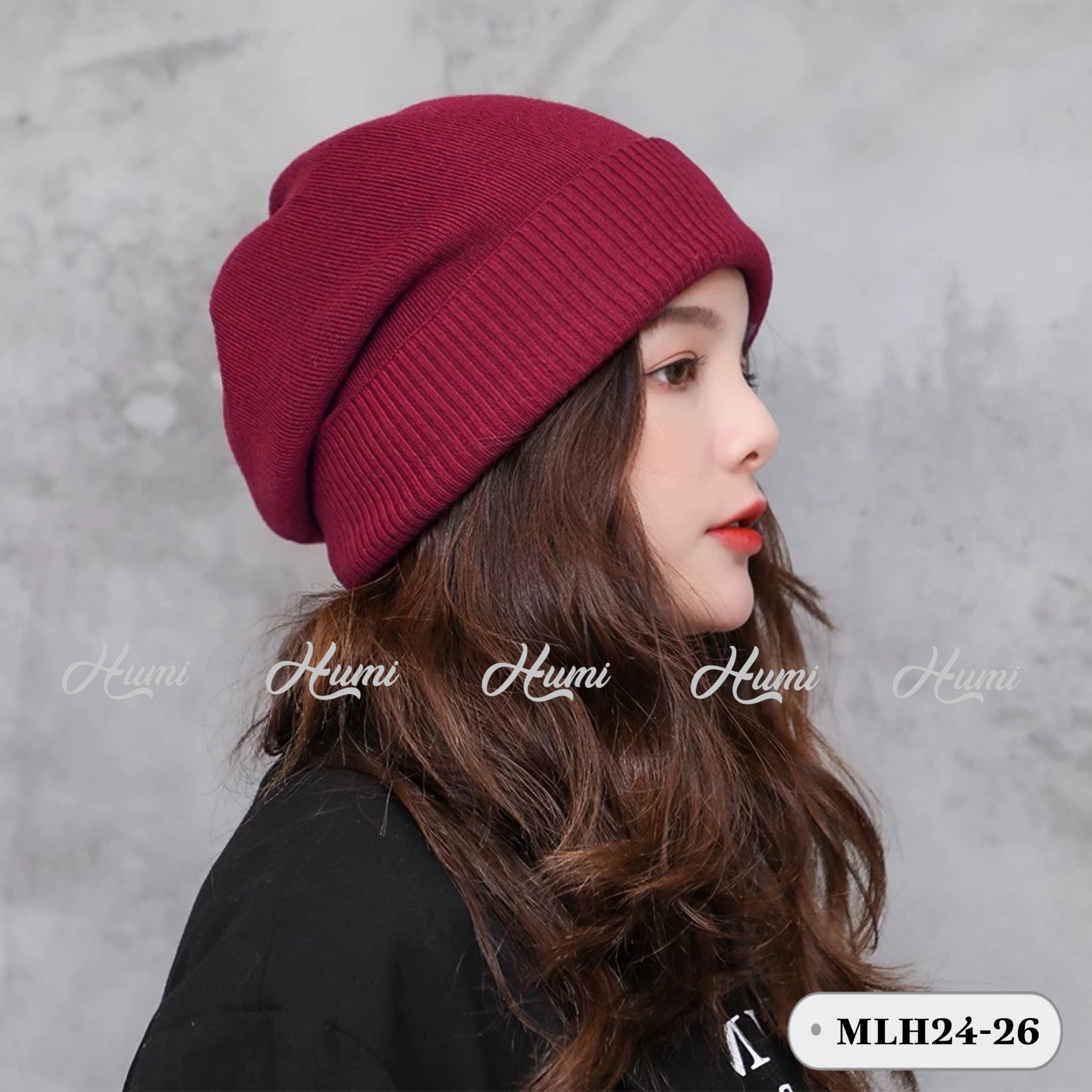 MŨ LEN THU ĐÔNG CHO NỮ (MLH24-26 Đỏ Đô)_thumbnail_0