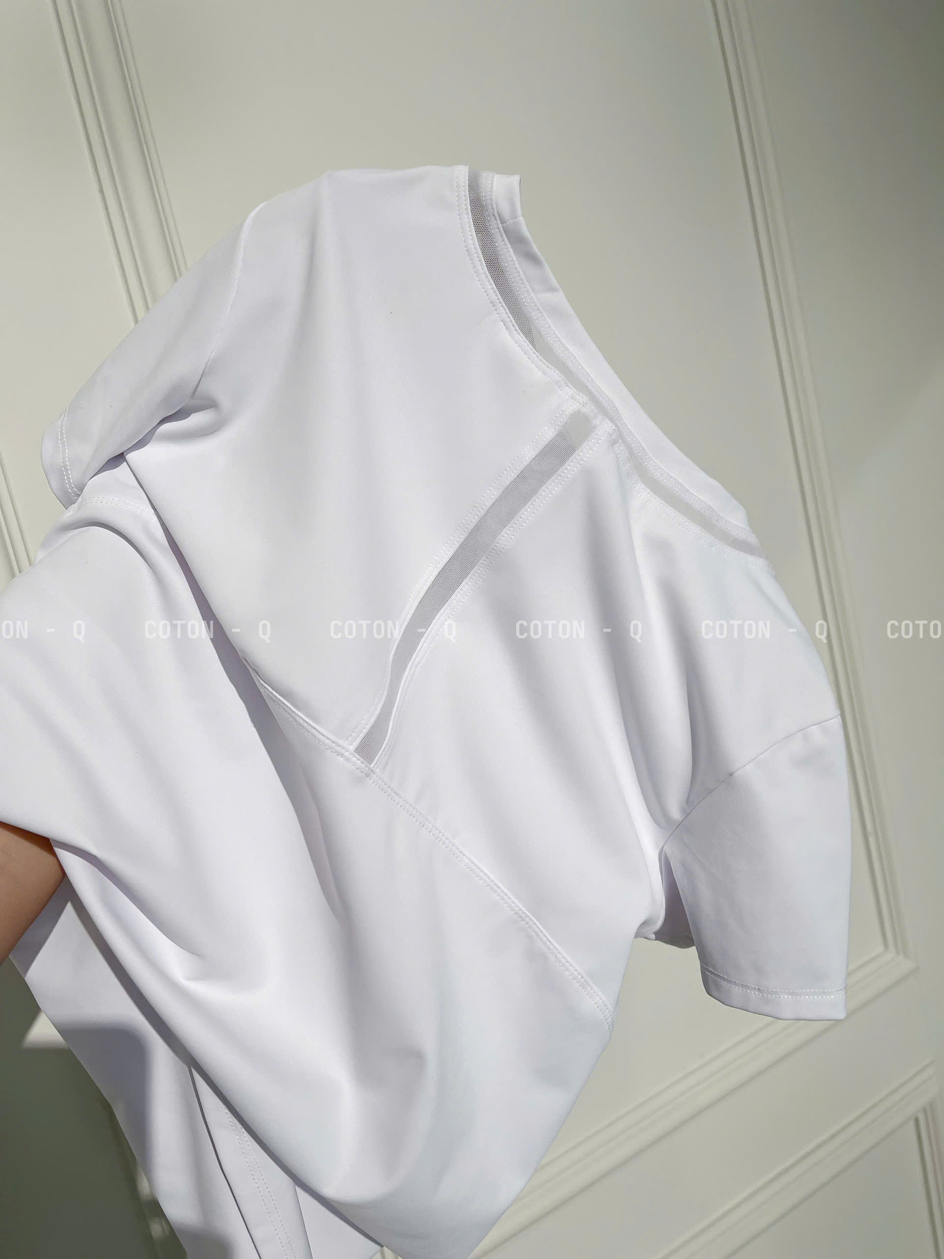 Áo tập tay ngắn phối lưới ( TRẮNG )_thumbnail_1