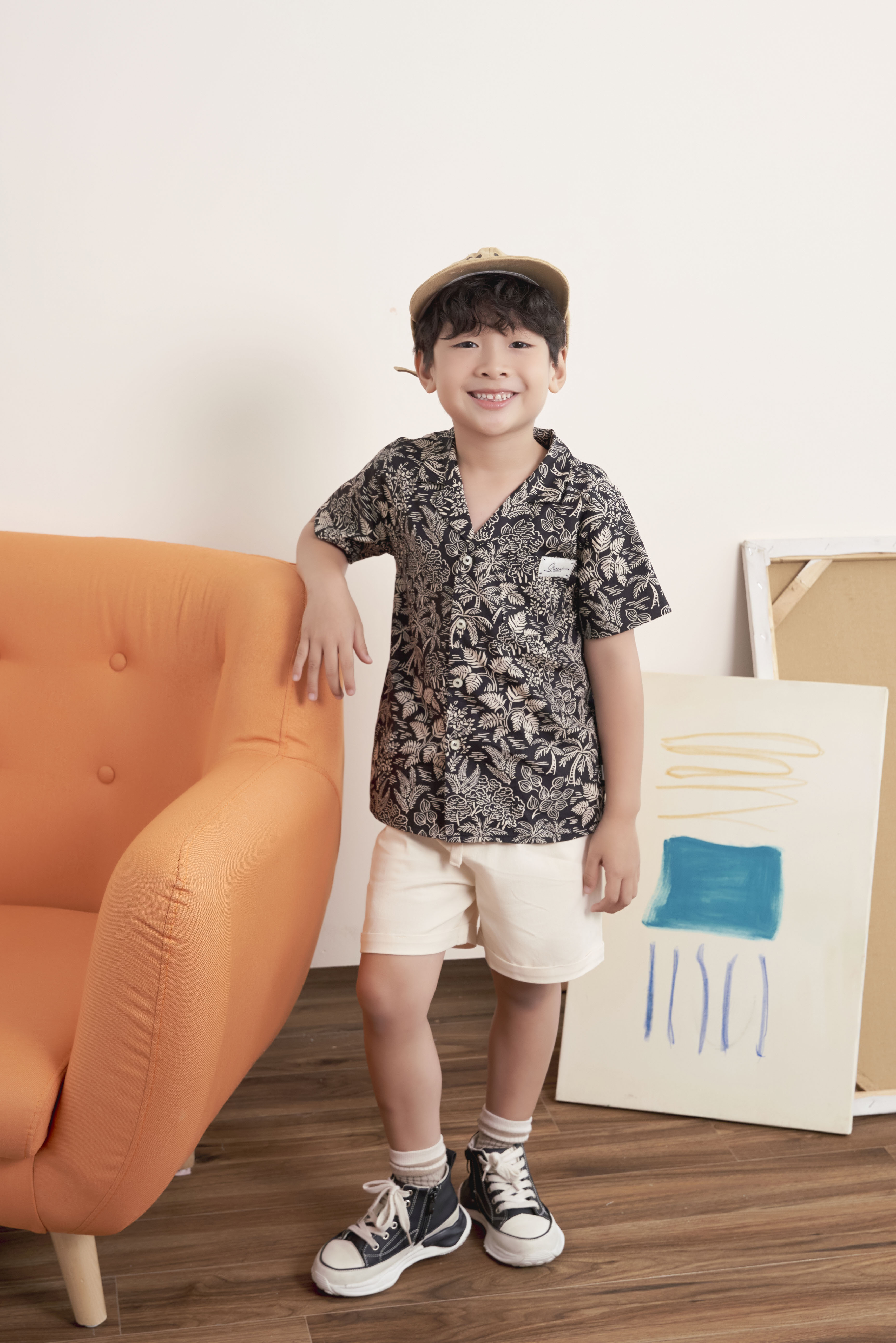 Bộ áo hoạ tiết cổ bẻ ve quần short_thumbnail_6