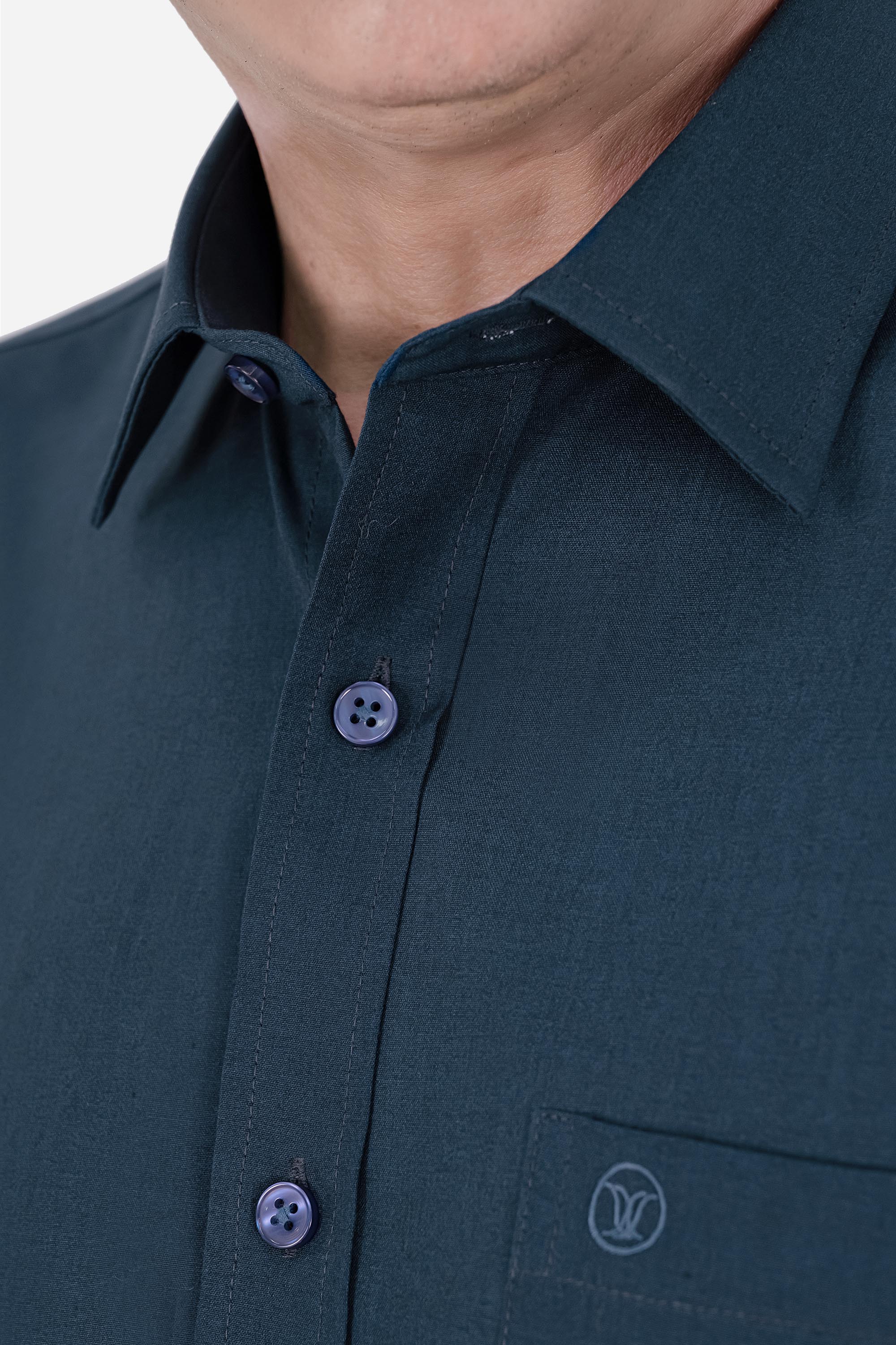 Áo Sơ Mi Trơn Cộc Tay Nam Trung Niên ANCHI Chất Liệu Sợi Gỗ Thoáng Mát Màu Xanh Nhạt_thumbnail_27