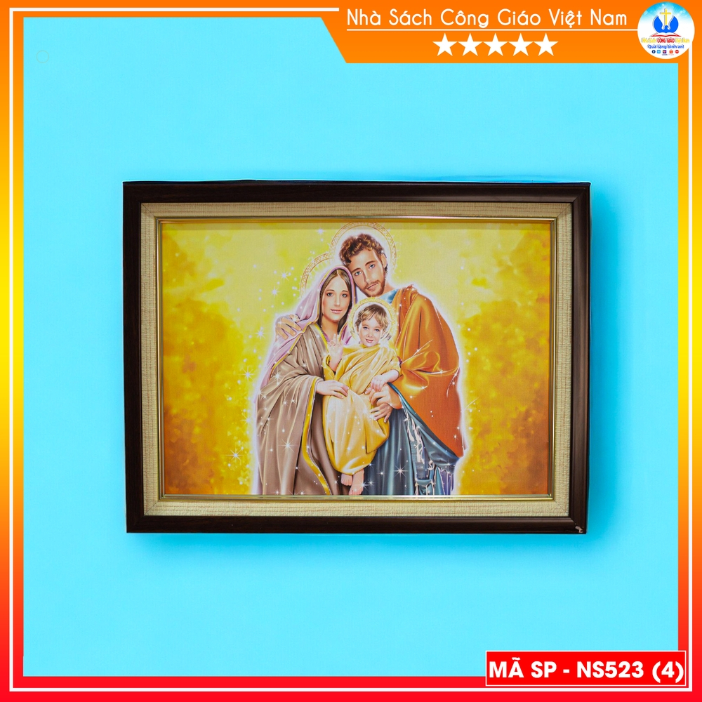 Tranh Canvas cao cấp Gia Đình Thánh Gia mẫu 1 - Quà tặng Công Giáo - In hình theo yêu cầu - NS523-10_thumbnail_1
