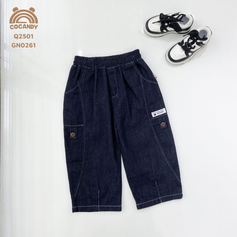 Quần dài Jean XĐẬM 2 ống phối dây cúc_thumbnail_4