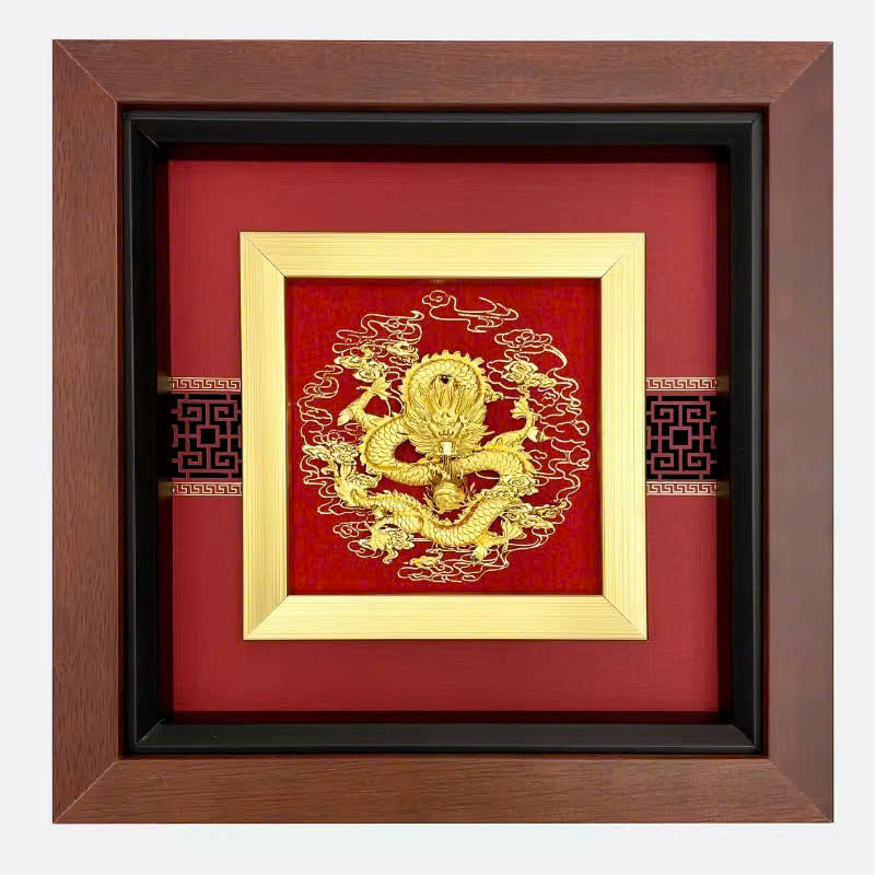 Tranh rồng mạ vàng 24k KT 23CM X 23CM 