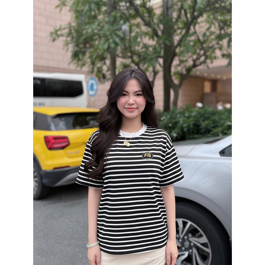 Áo thun form boxy Miucho thun borip dày dặn thoáng mát hình in basic kẻ sọc mix màu 2719_thumbnail_4