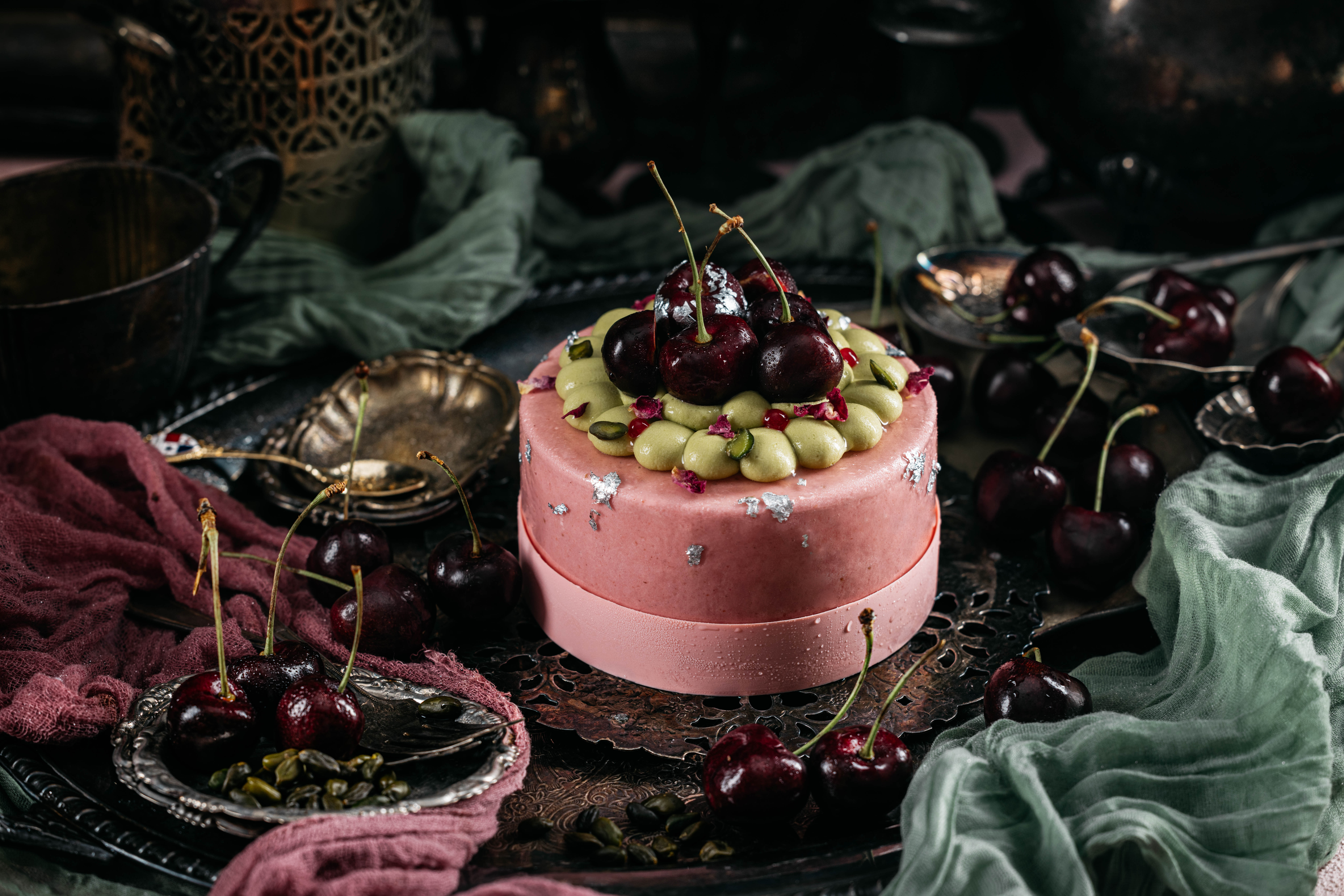 Bánh Cherry màu hồng0488