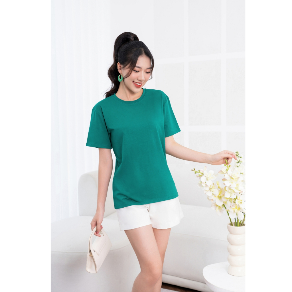 [Form Rộng] Áo phông nữ dáng rộng màu trơn chất cotton lạnh nhiều màu tươi trẻ - LOZA PH403301_thumbnail_1