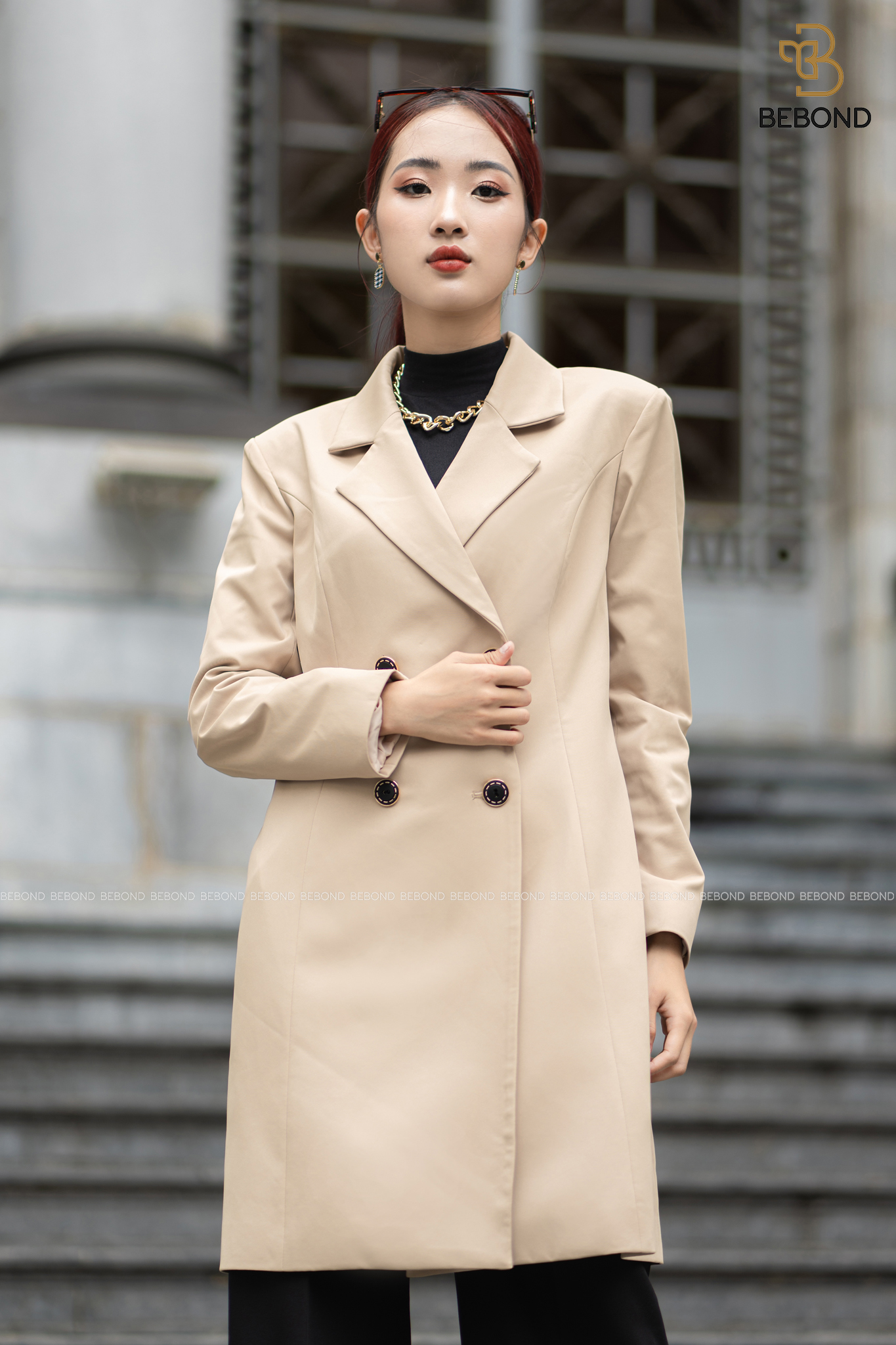 Mangto kaki dáng vừa MÀU BE- Amanda Dress