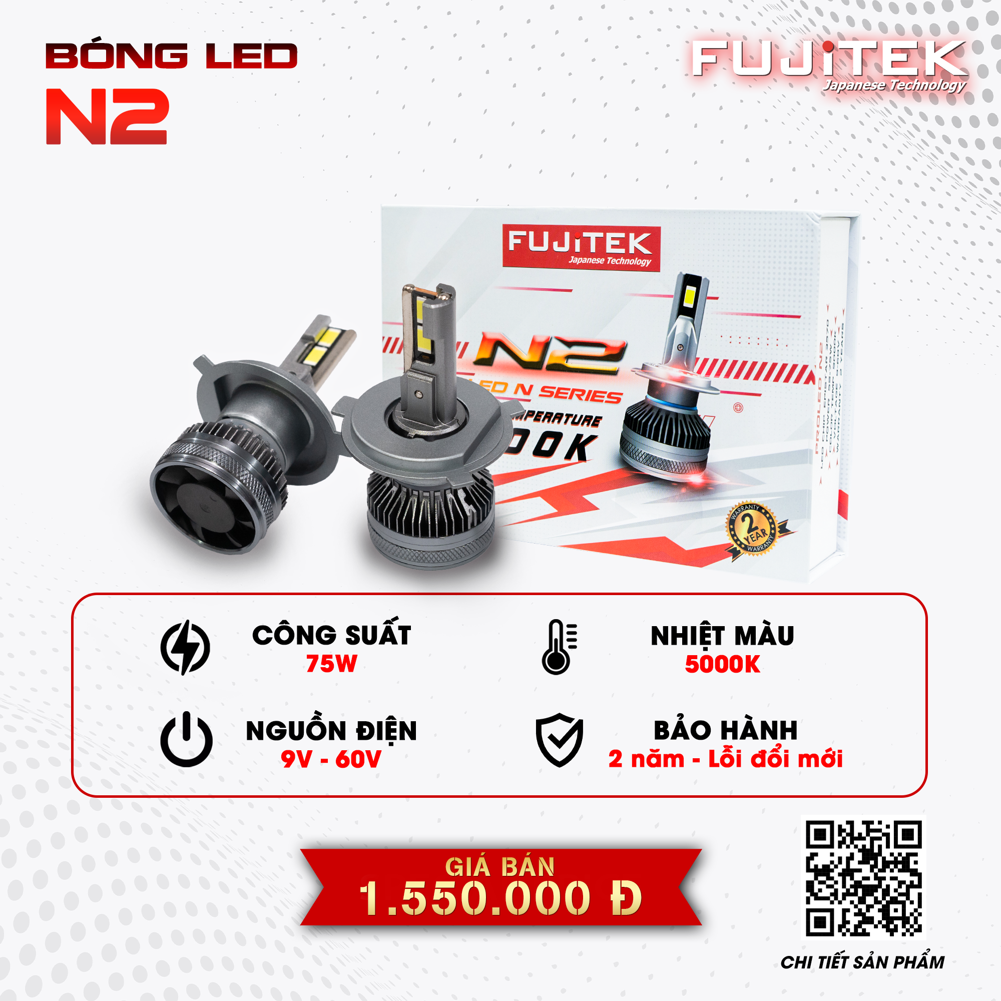 Fujitek N2 Bóng đèn Led Nseries Proled 75W nhiệt màu 5000K