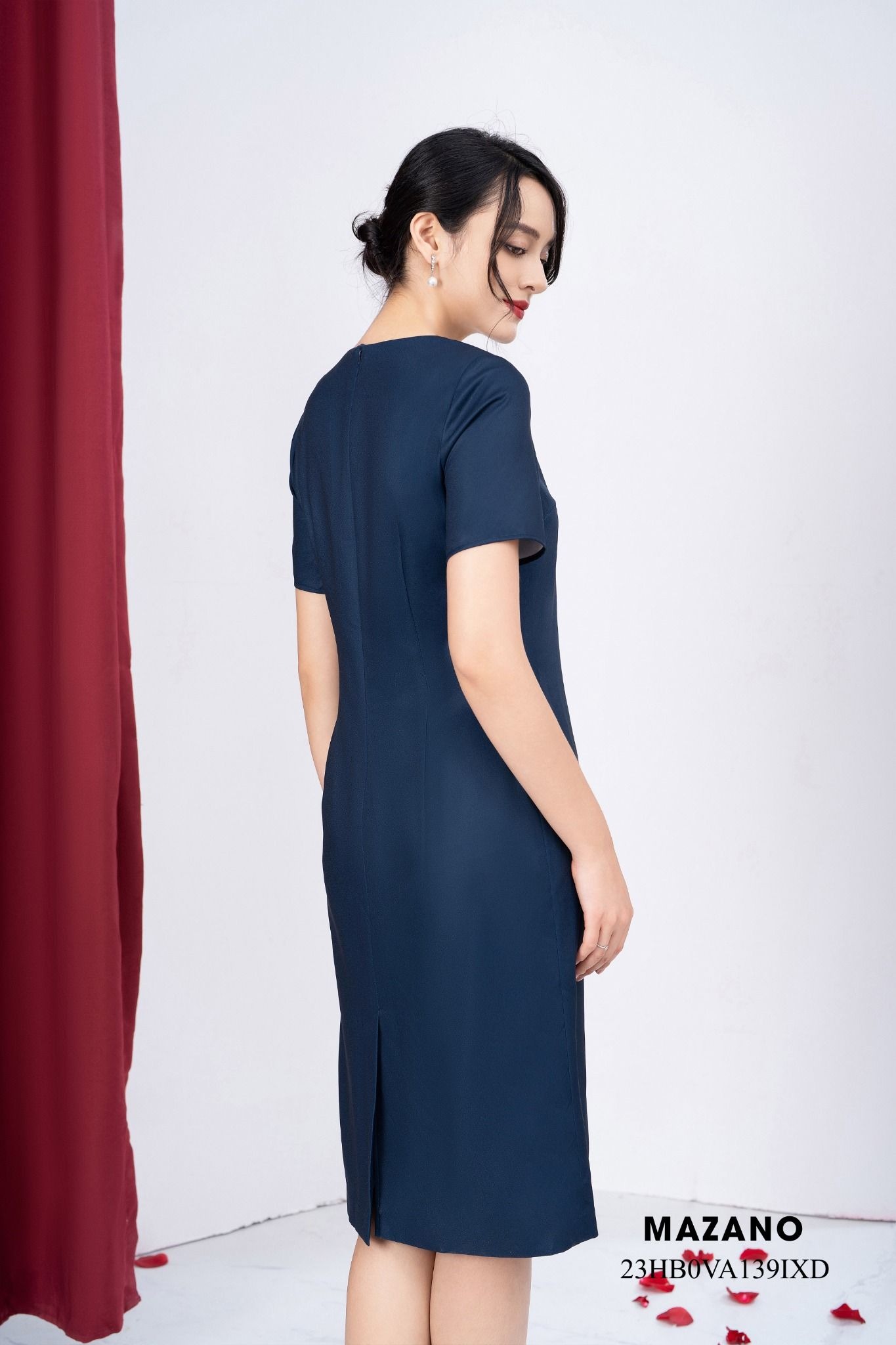 Đầm suông xanh in hoa bồ công anh_thumbnail_3