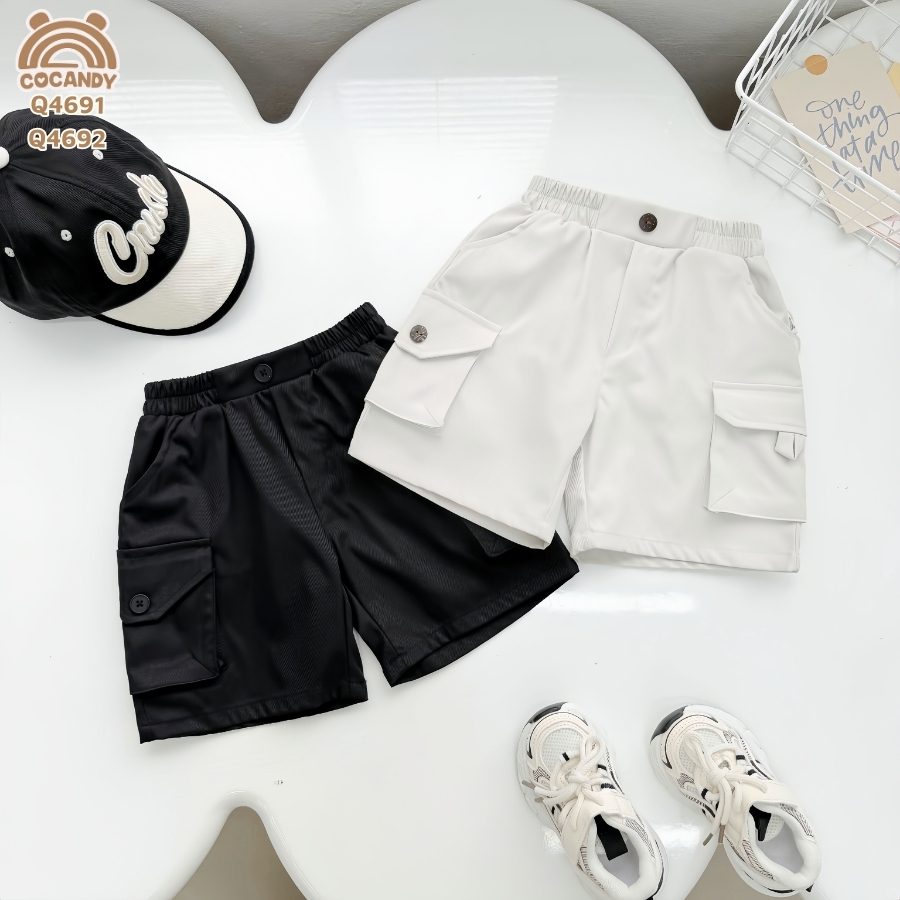 Quần cộc(form lửng) kaki ĐEN túi hộp 2 bên_thumbnail_2