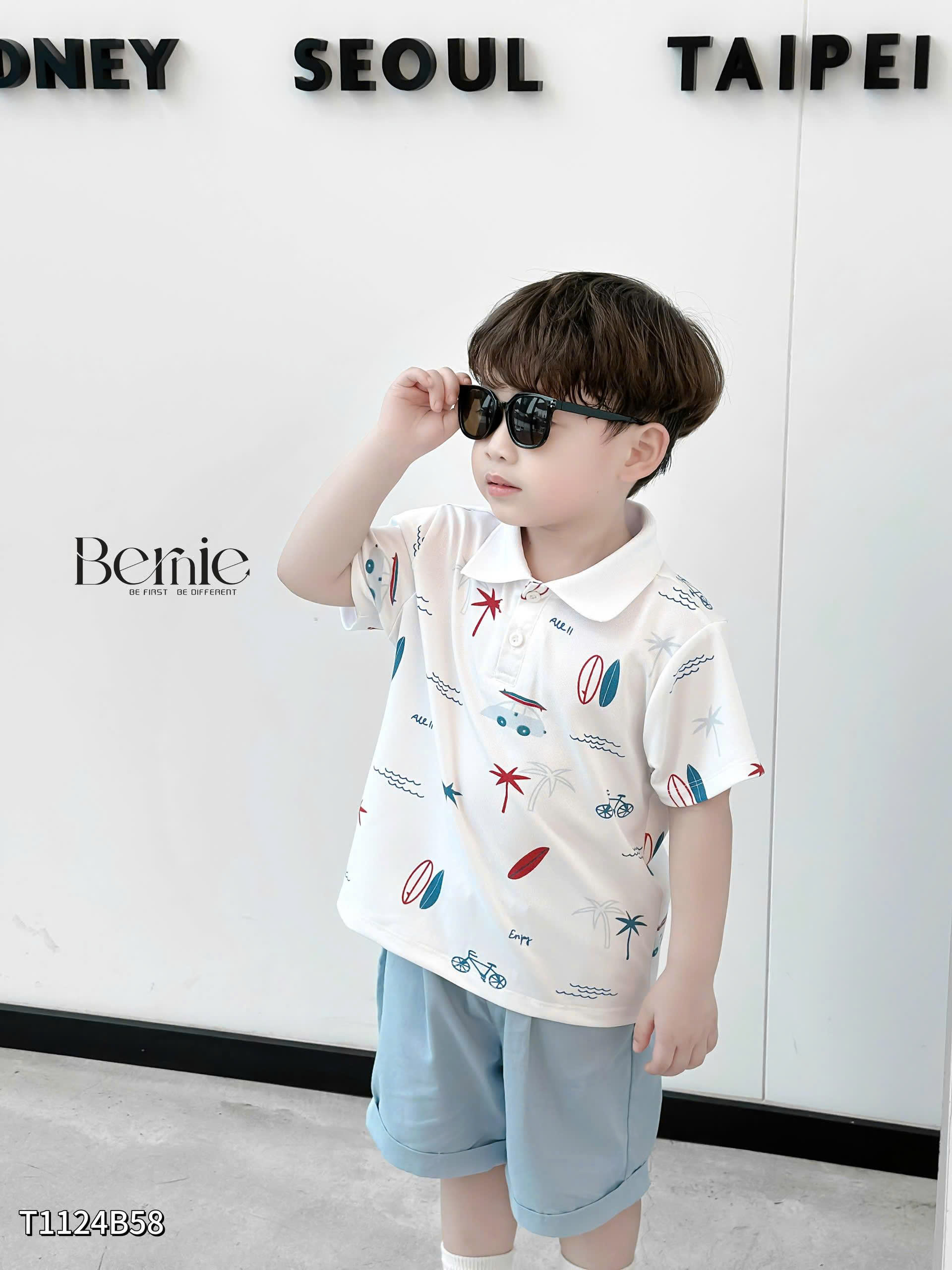 A41 BỘ POLO ÁO TRẮNG NHIỀU HÌNH- A117.1705