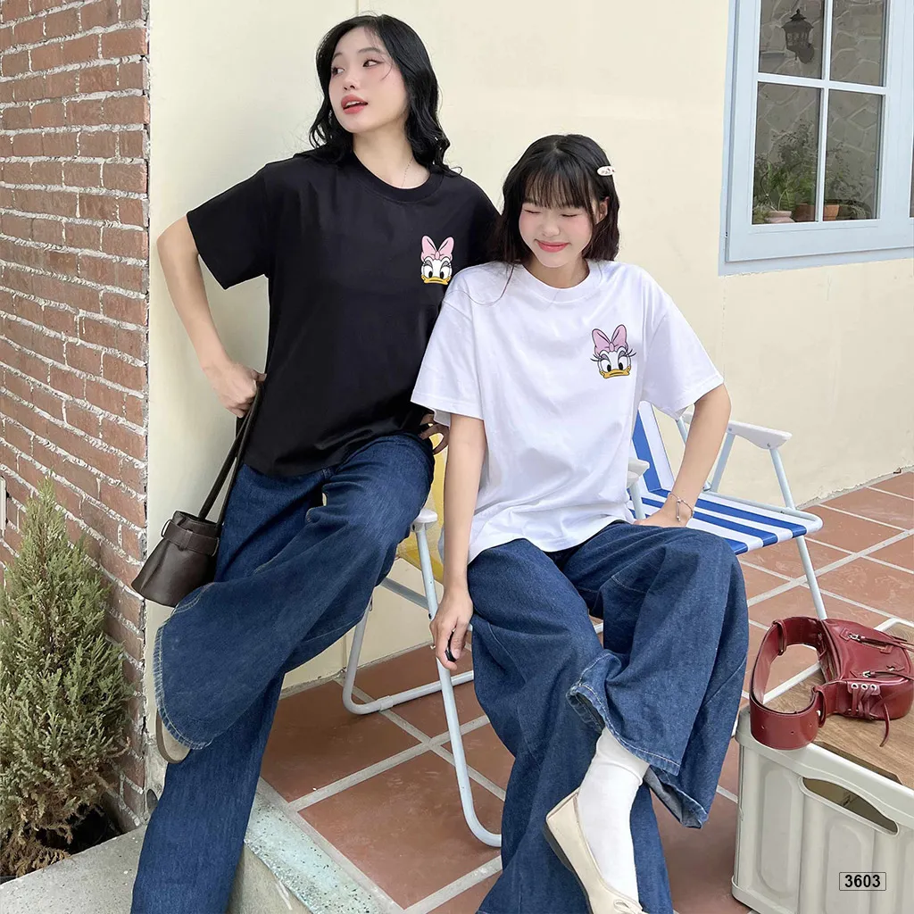 Áo thun boxy nữ hoạt hình chuột donald Miucho 3603_thumbnail_2