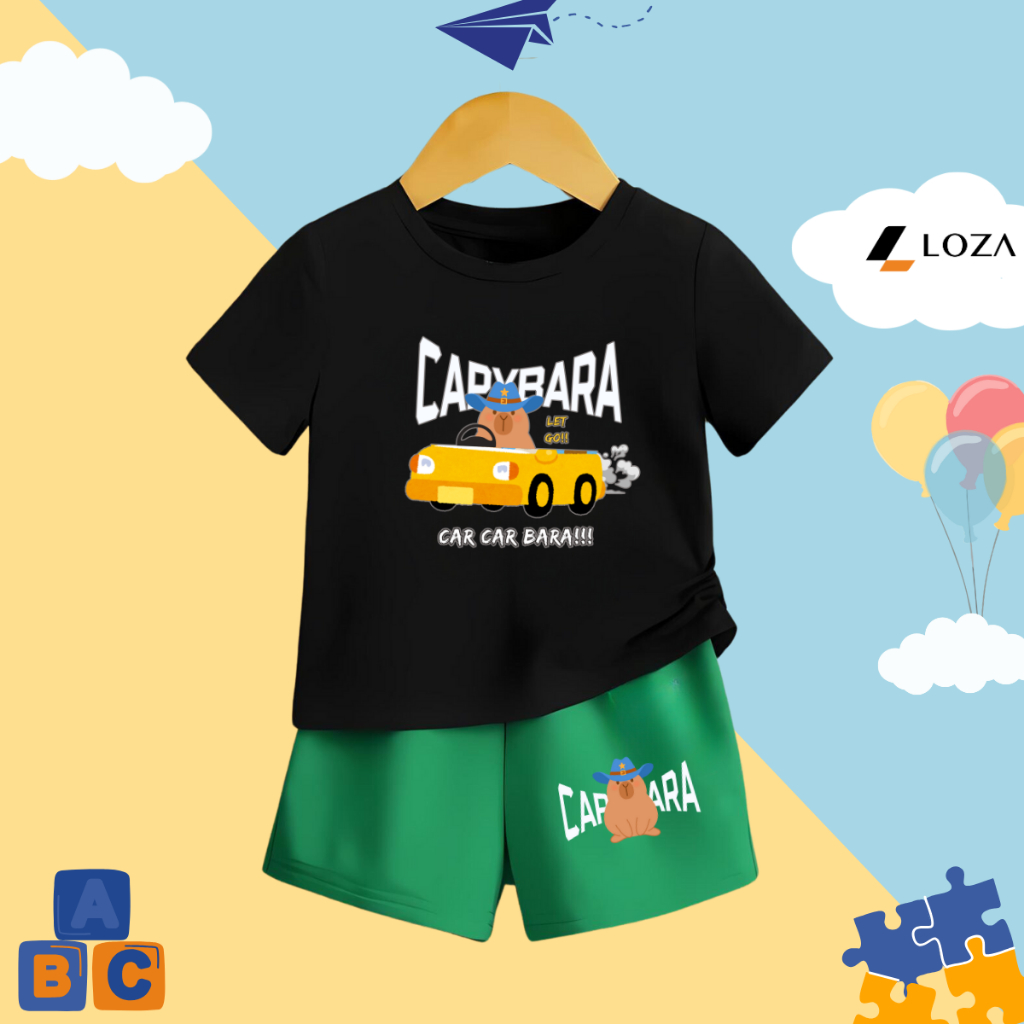 Đồ bộ bé trai in hình 'Capybara lái ô tô' - Loza SB297_thumbnail_5