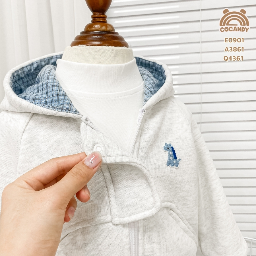 Áo dài nỉ XÁM hoodie zip_thumbnail_3