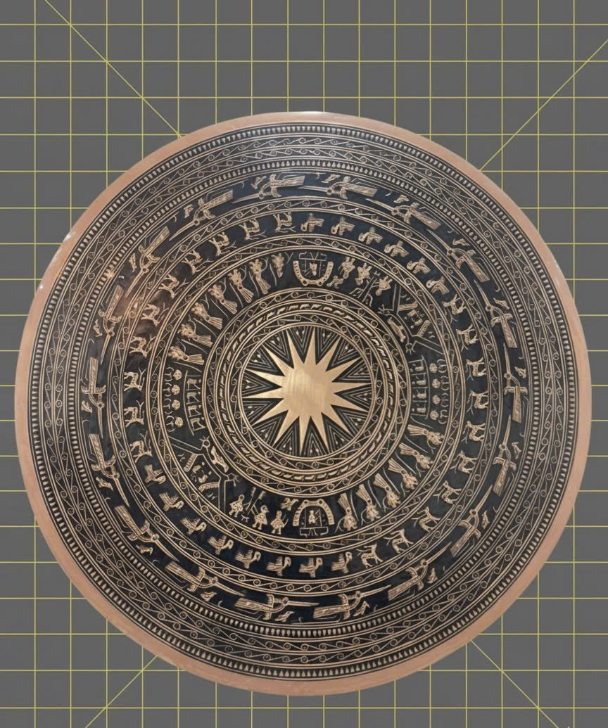 Mặt trống đồng đúc đồng đỏ 